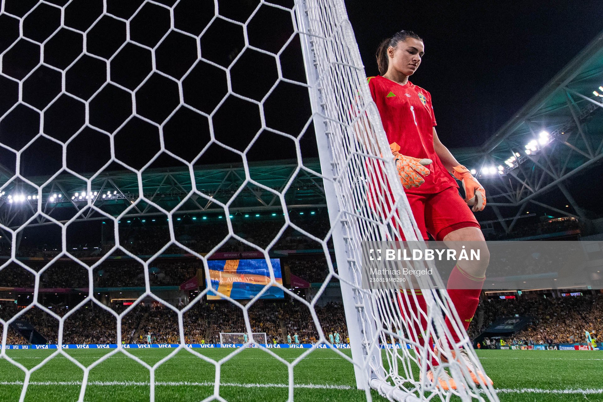 Goalkeeper Zecira Musovic of Sweden