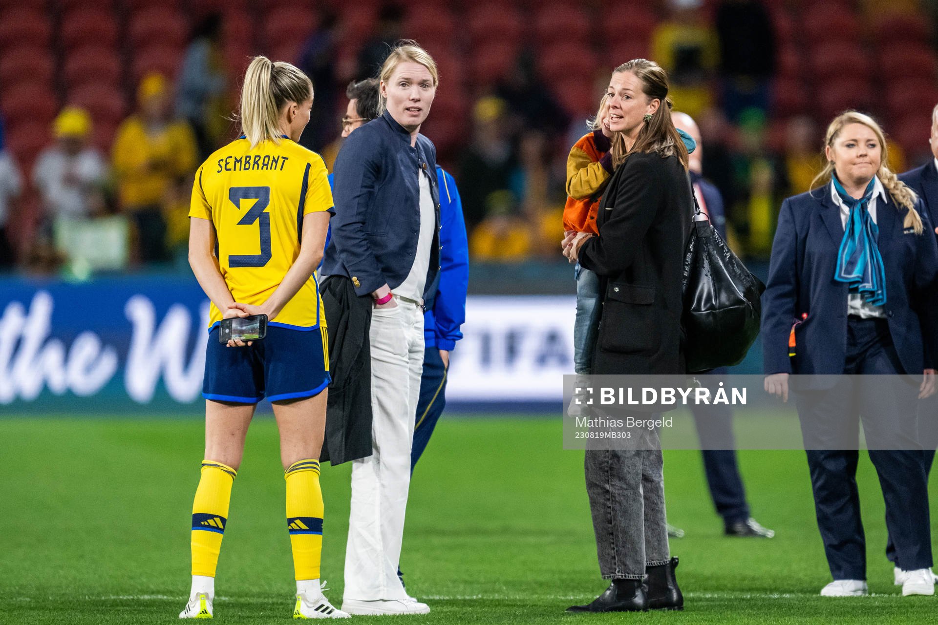 Linda Sembrant of Sweden with Hedvig Lindahl and Lotta