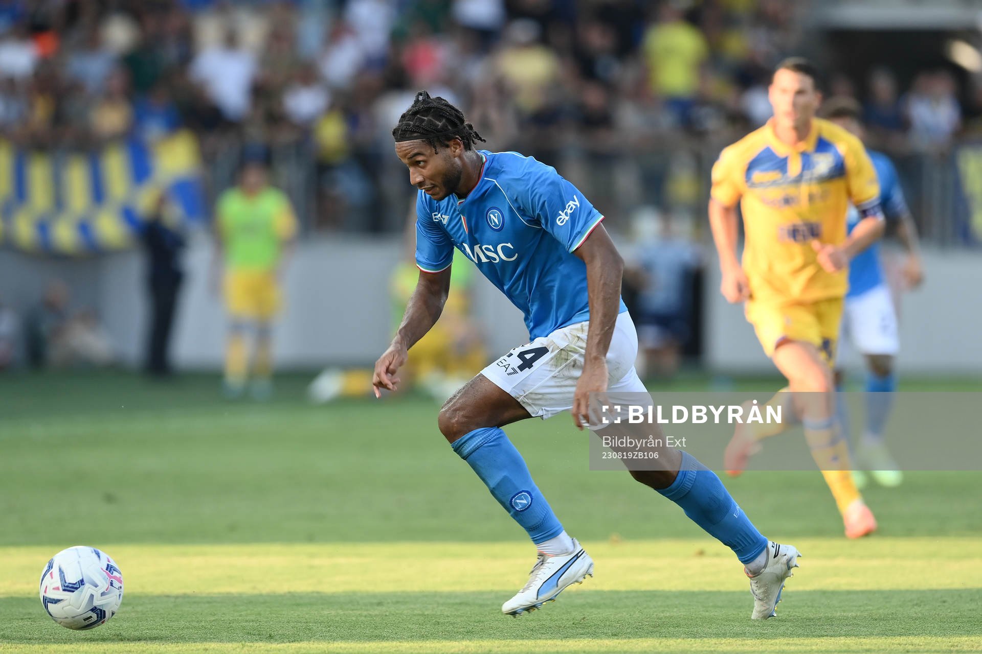 Jean Cajuste of Napoli during the football match between Frosinone and Napoli on August 19, 2023 in Frosinone.
