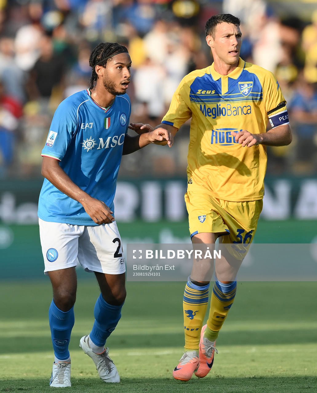 Jean Cajuste of Napoli during the football match between Frosinone and Napoli on August 19, 2023 in Frosinone.