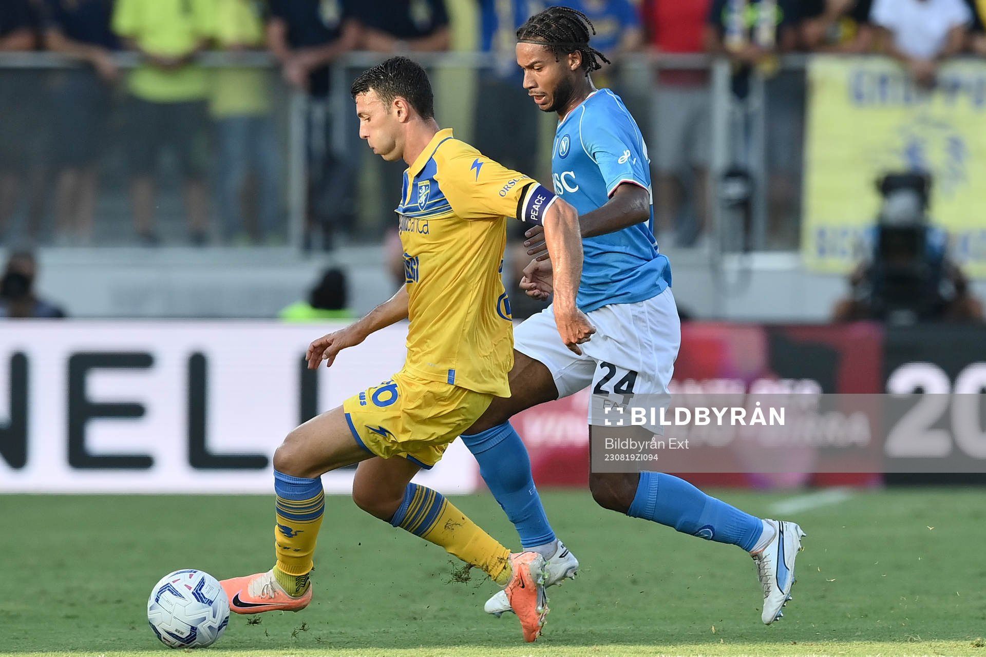 Jean Cajuste of Napoli during the football match between Frosinone and Napoli on August 19, 2023 in Frosinone.