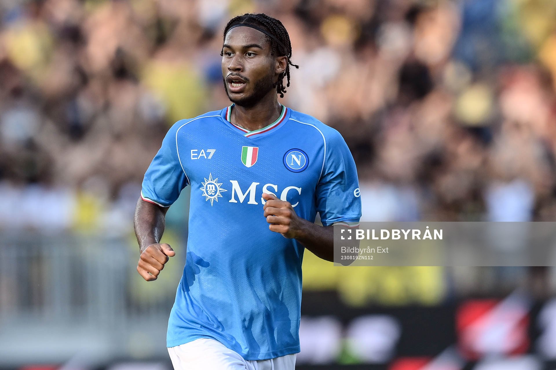 Jean Cajuste of Napoli during the football match between Frosinone and Napoli on August 19, 2023 in Frosinone.