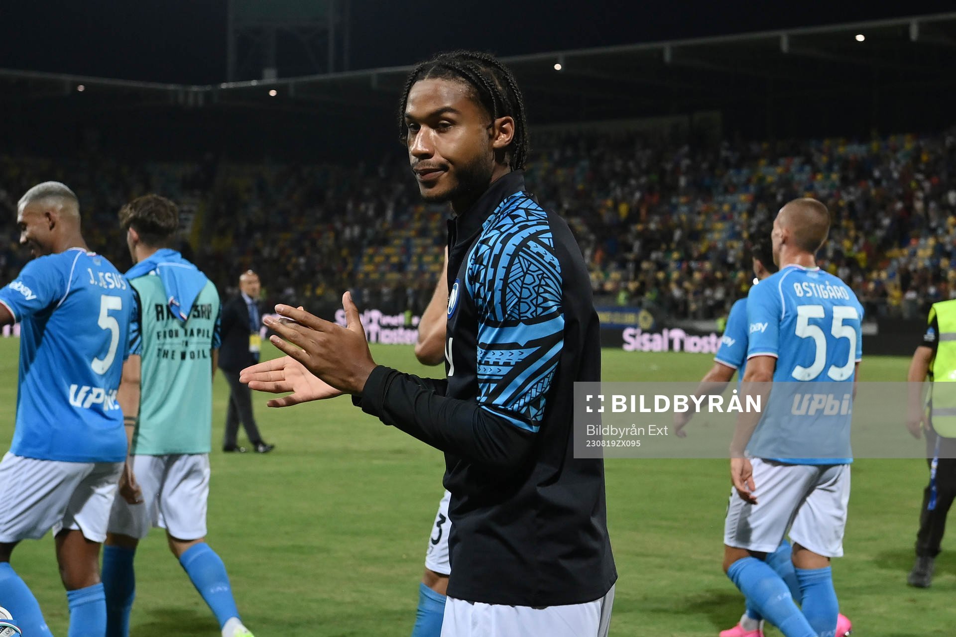 Jean Cajuste of Napoli during the football match between Frosinone and Napoli on August 19, 2023 in Frosinone.