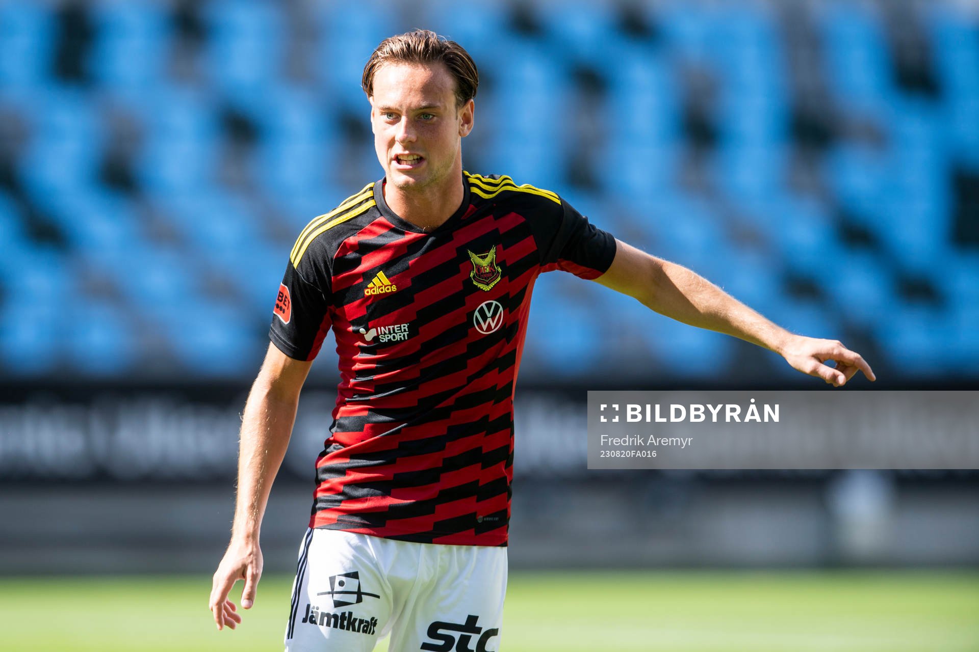 Östersunds Cesar Weilid inför fotbollsmatchen i Superettan mellan Örgryte och Östersund den 20 augusti 2023 i Göteborg. 