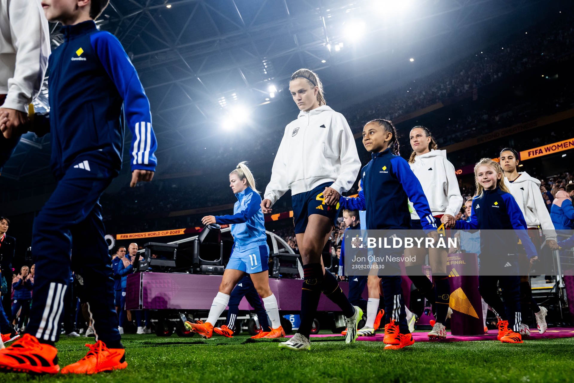 Irene Paredes of Spain enter the pitch