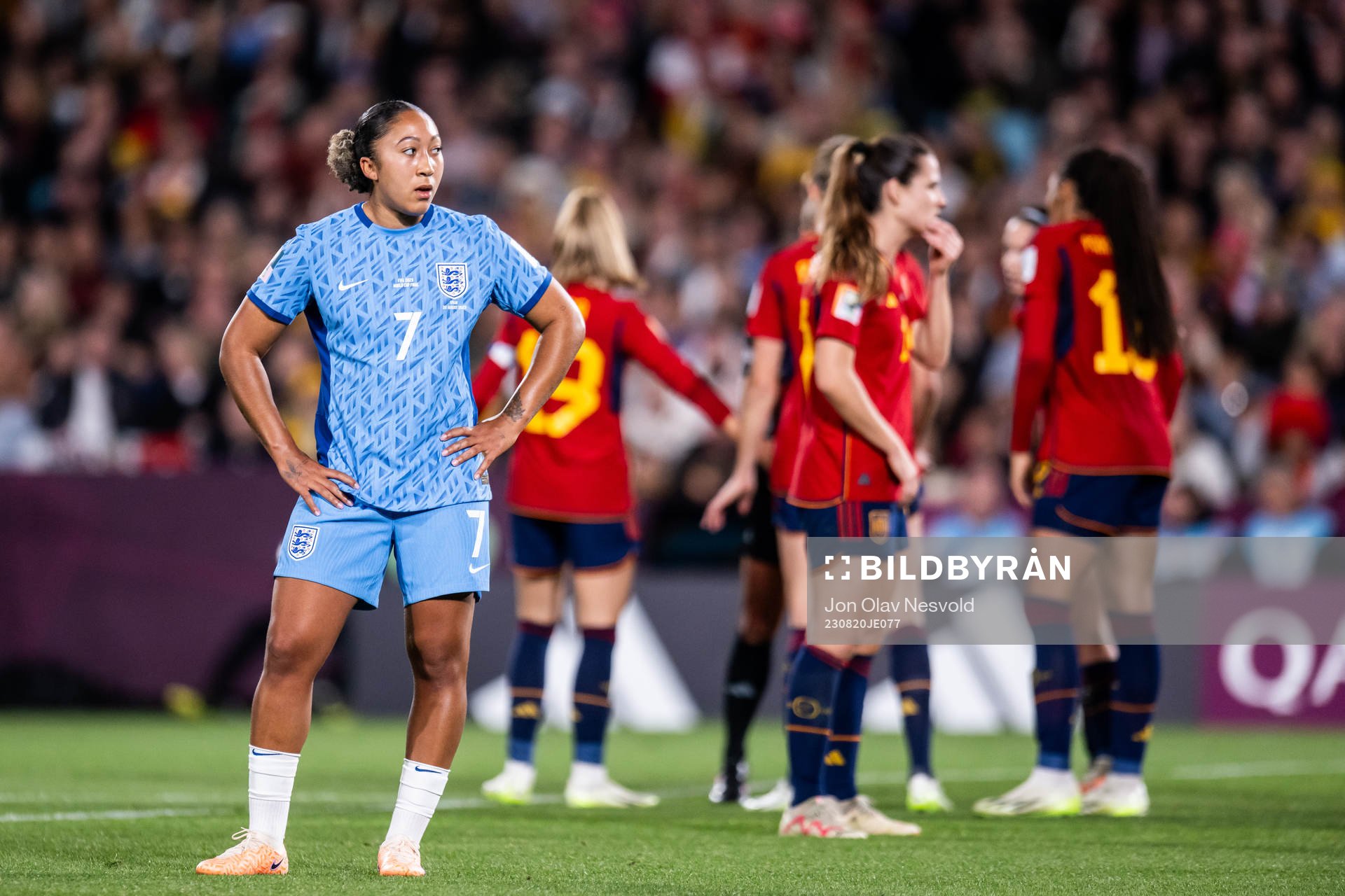 Lauren James of England looks dejected