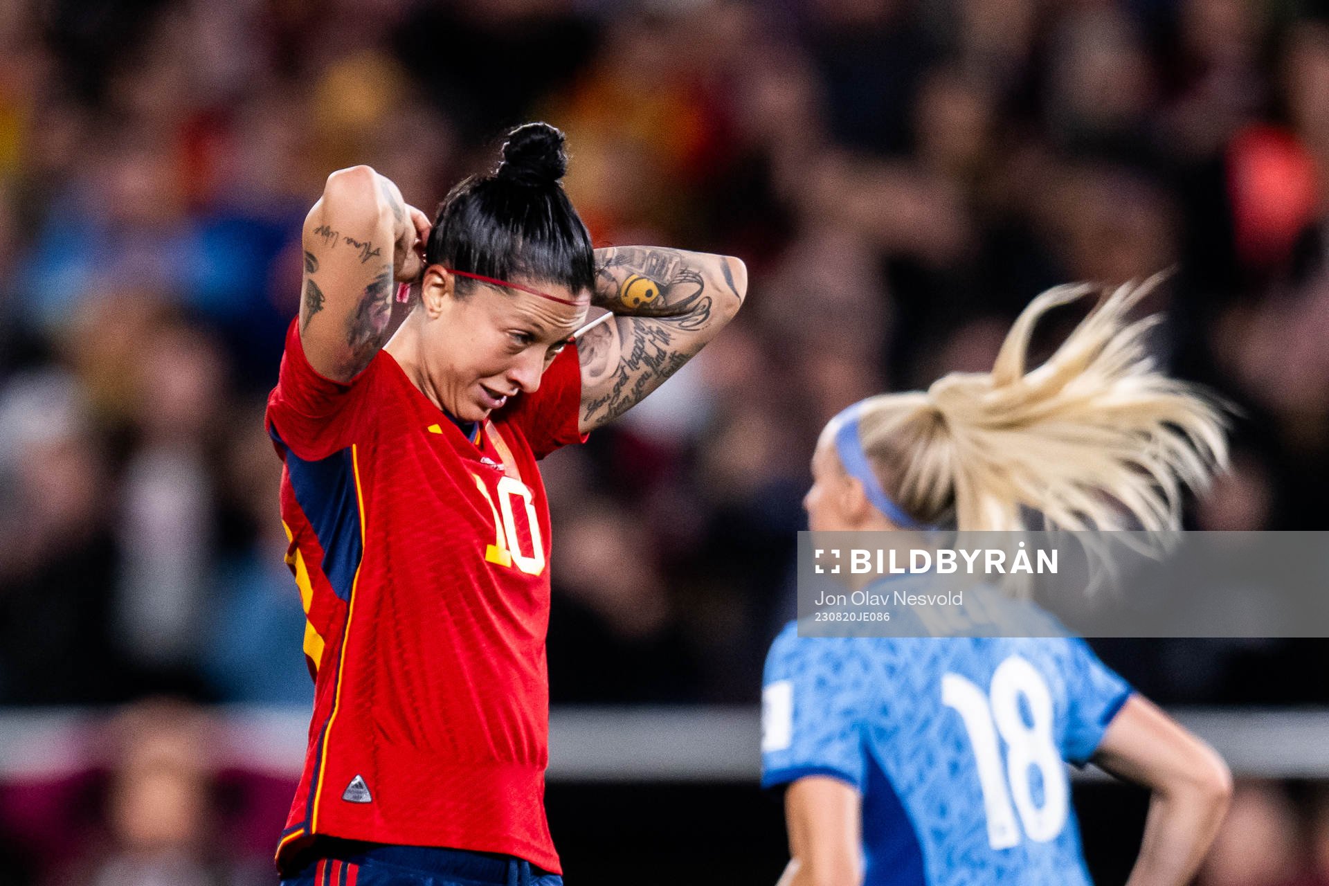 Jennifer Hermoso of Spain looks dejected
