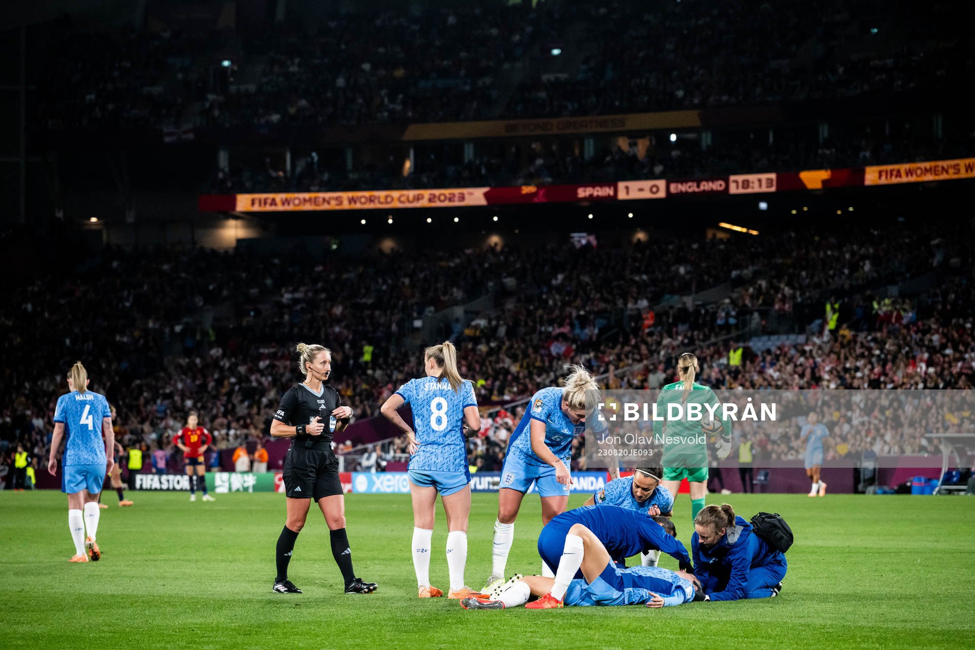 Alex Greenwood of England in pain