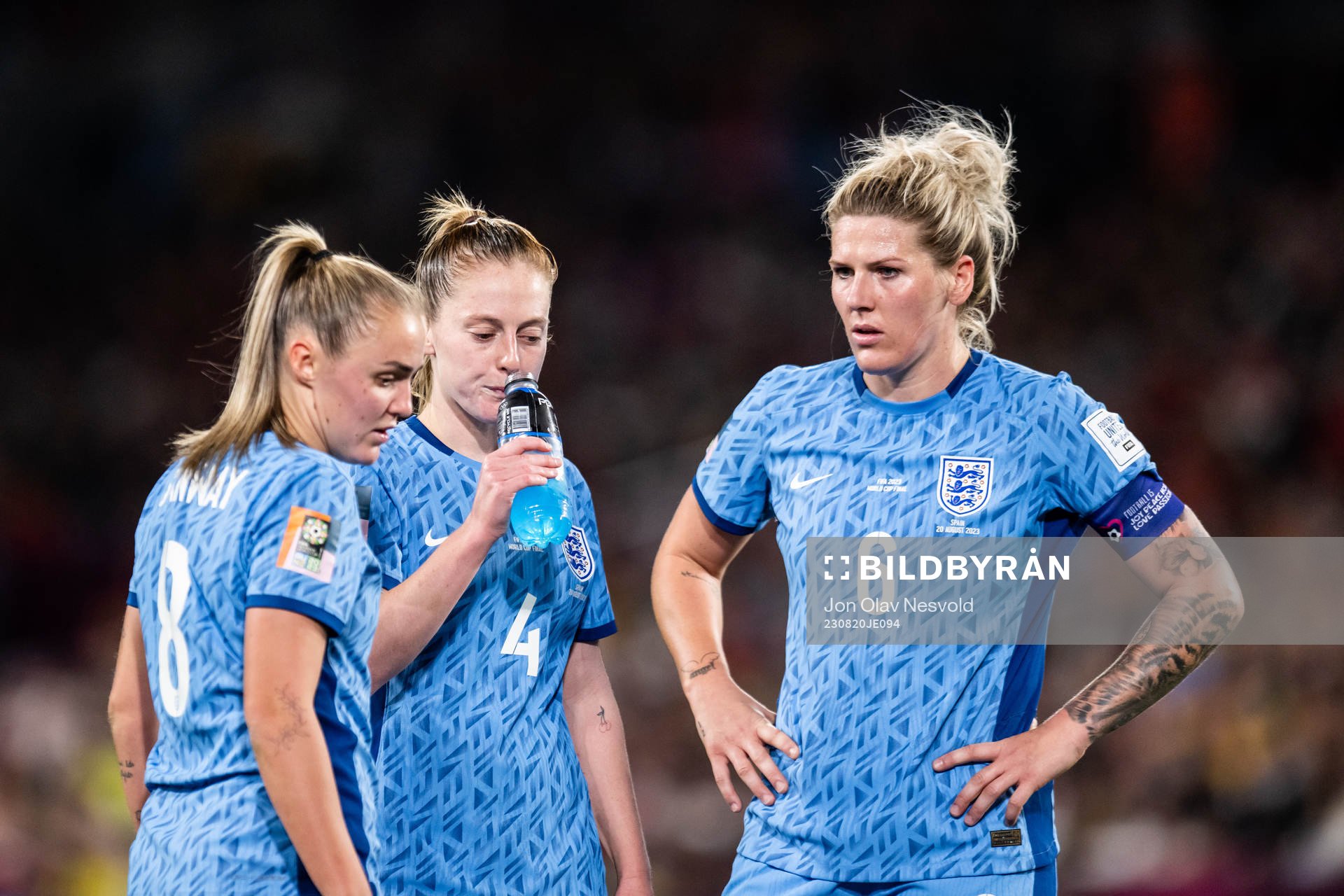 Georgia Stanway, Keira Walsh and Millie Bright of England