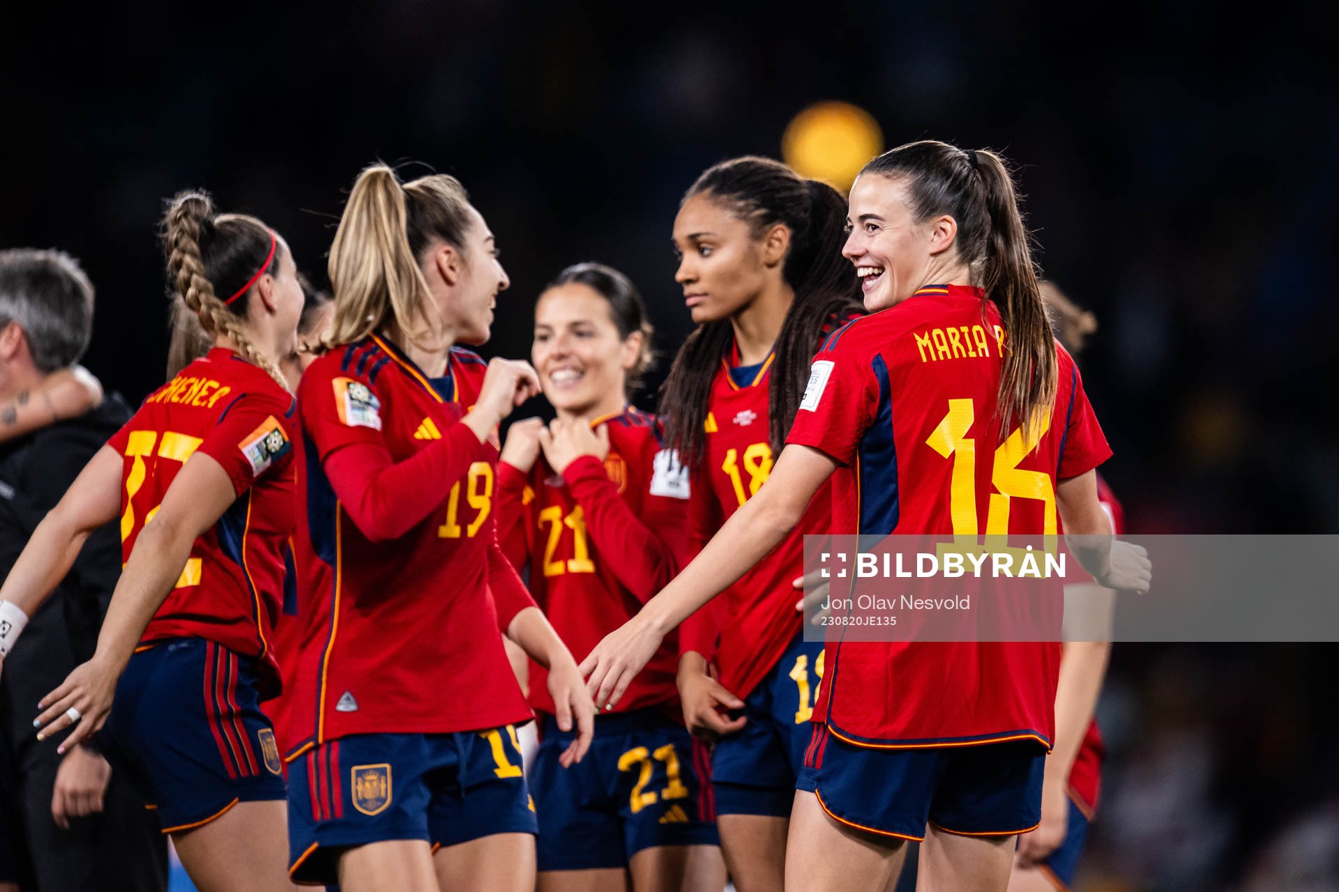 Maria Perez of Spain celebrates