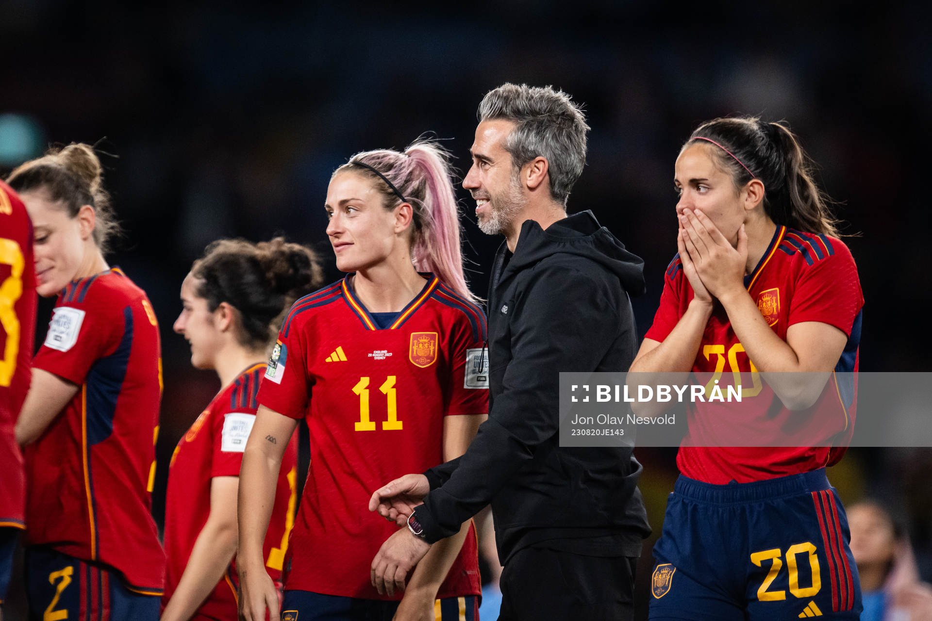 Alexia Putellas, Head coach Jorge Vilda and Rocia Galvez of