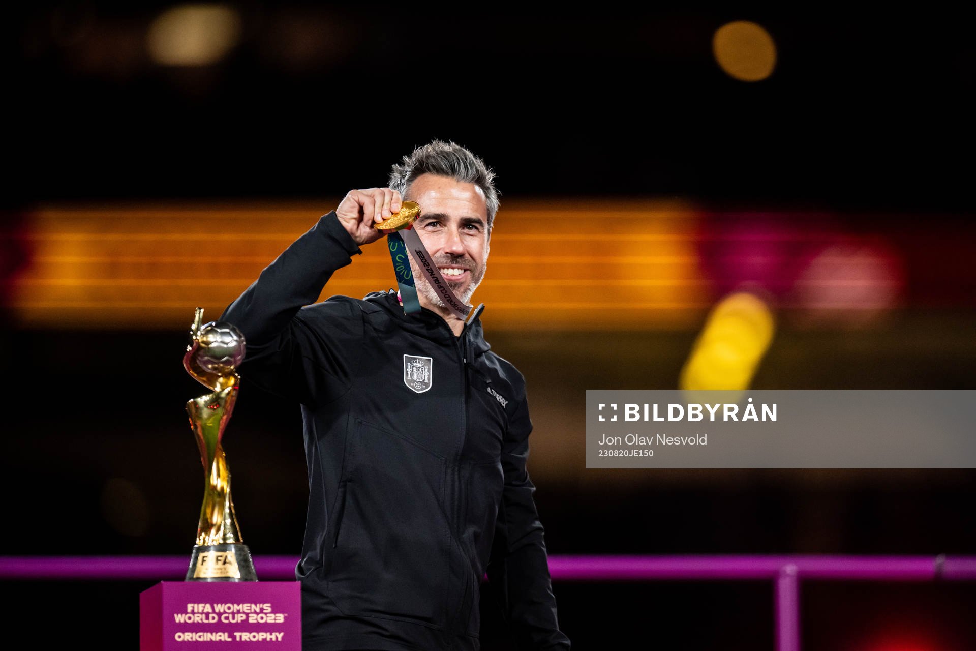 Head coach Jorge Vilda of Spain celebrates after the FIFA Women's World Cup final between Spain and England on August 20, 2023 in Sydney.