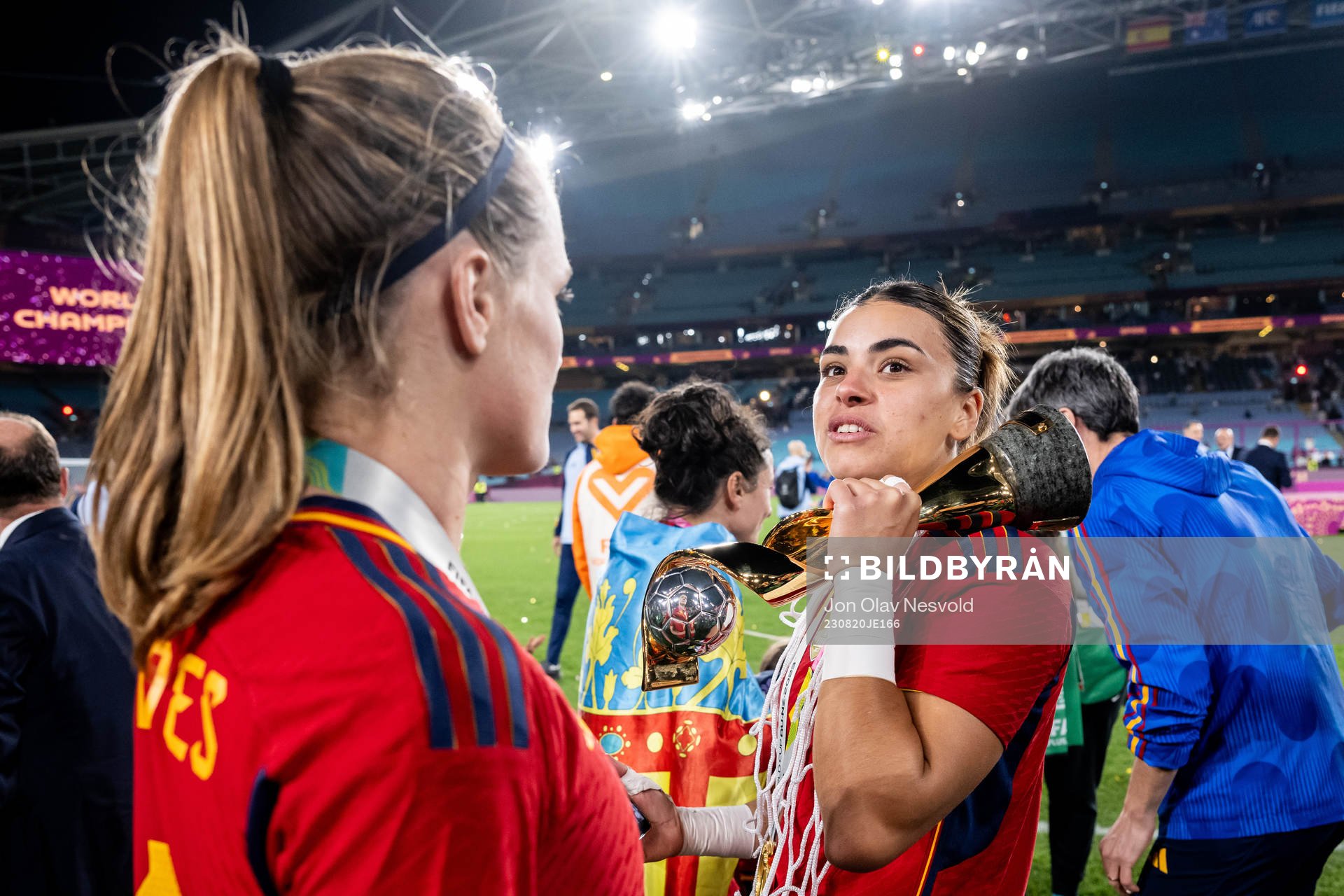 Goalkeeper Misa Rodriguez of Spain celebrates with the