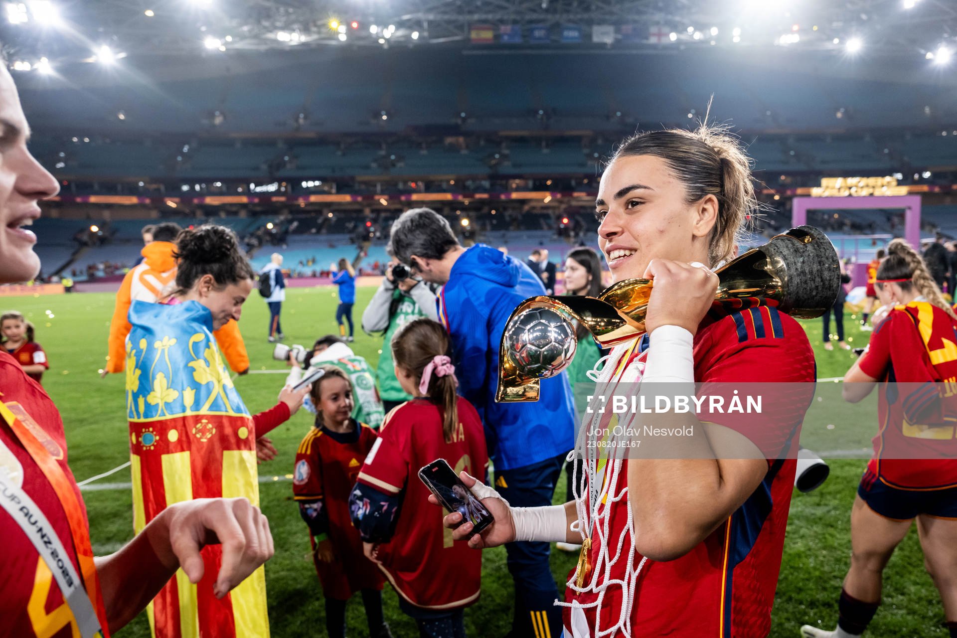 Goalkeeper Misa Rodriguez of Spain celebrates with the