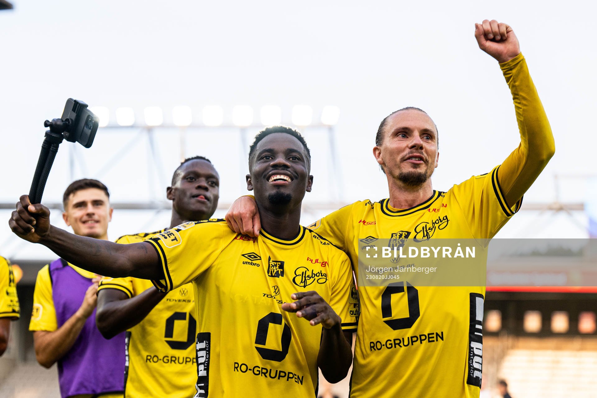 Elfsborgs Michael Baidoo och Niklas Hult jublar