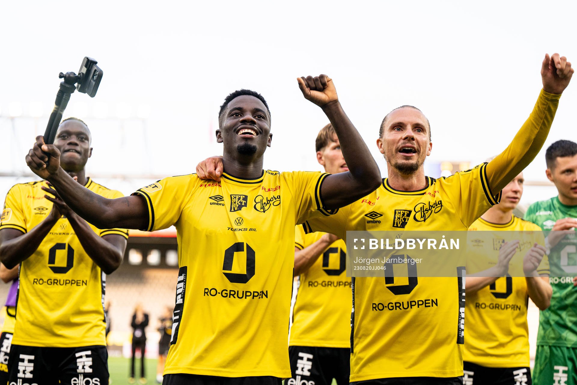 Elfsborgs Michael Baidoo och Niklas Hult jublar