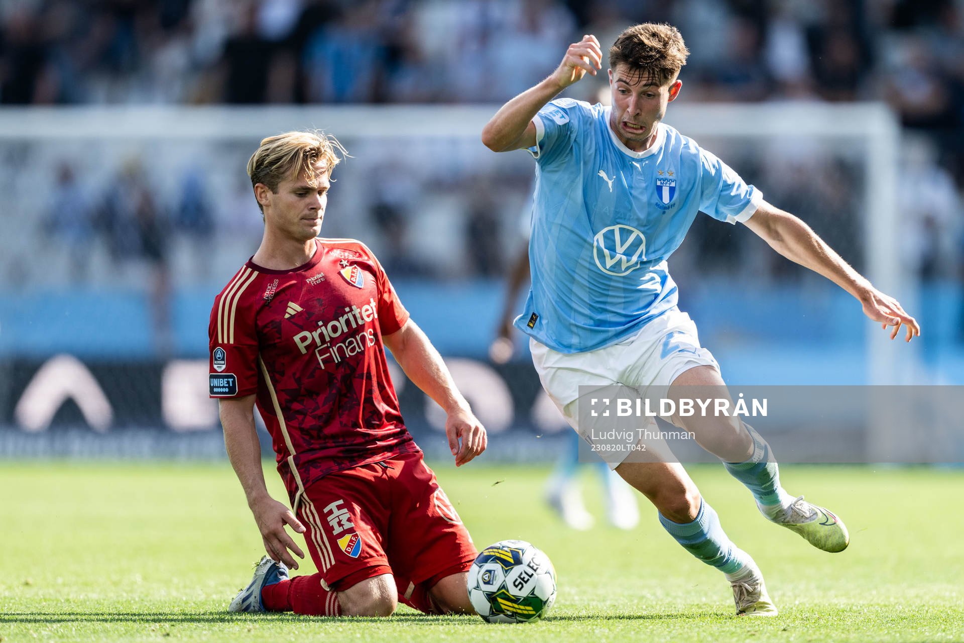 Djurgårdens Hampus Finndell och Malmö FFs Lasse Berg