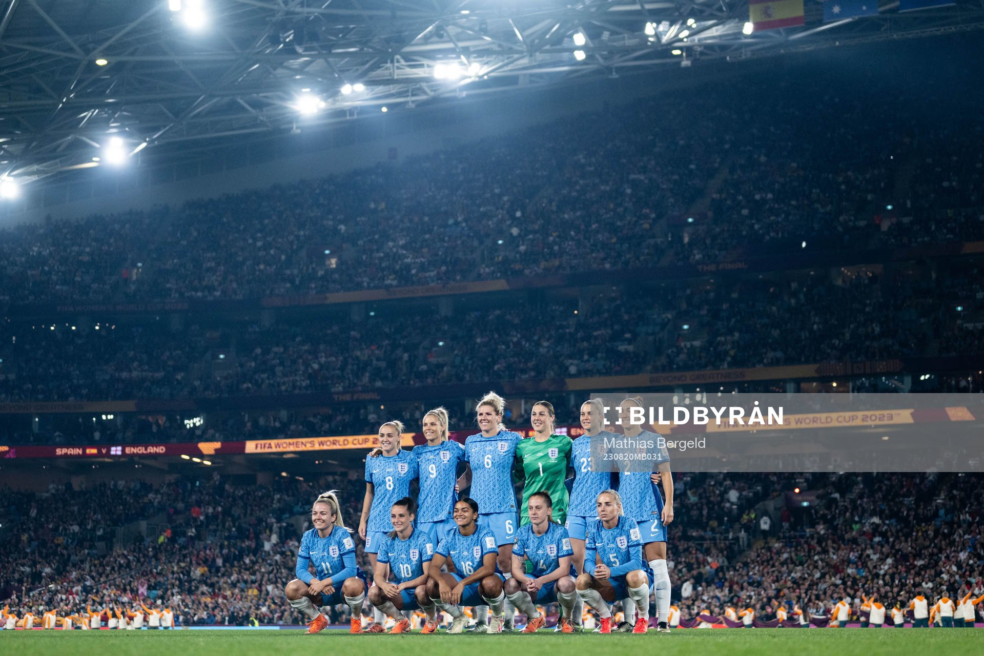 The starting eleven of England