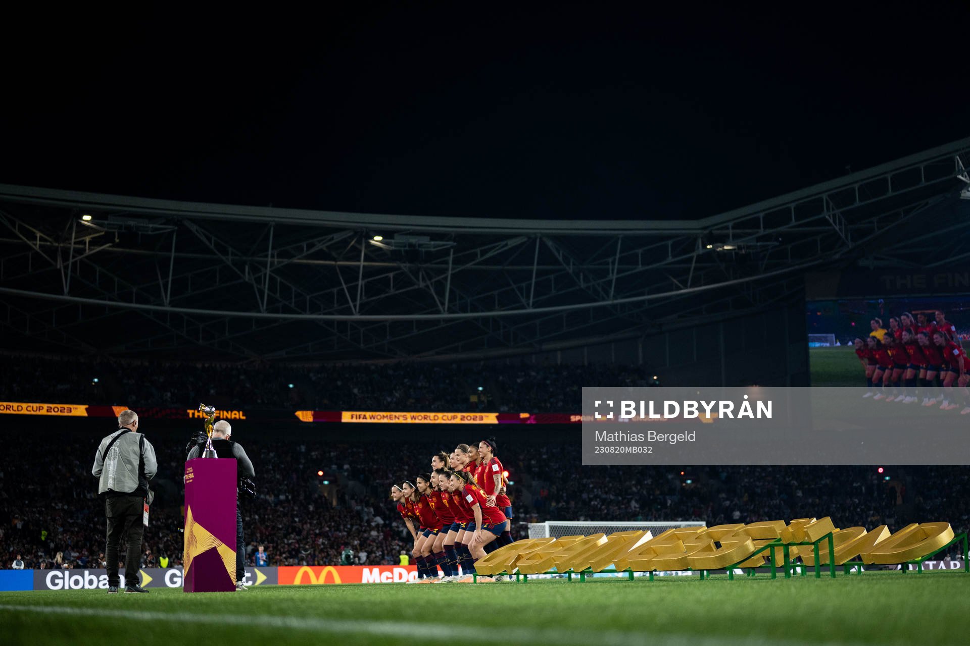 The starting eleven of Spain ahead of the FIFA Women's World Cup final between Spain and England on August 20, 2023 in Sydney.