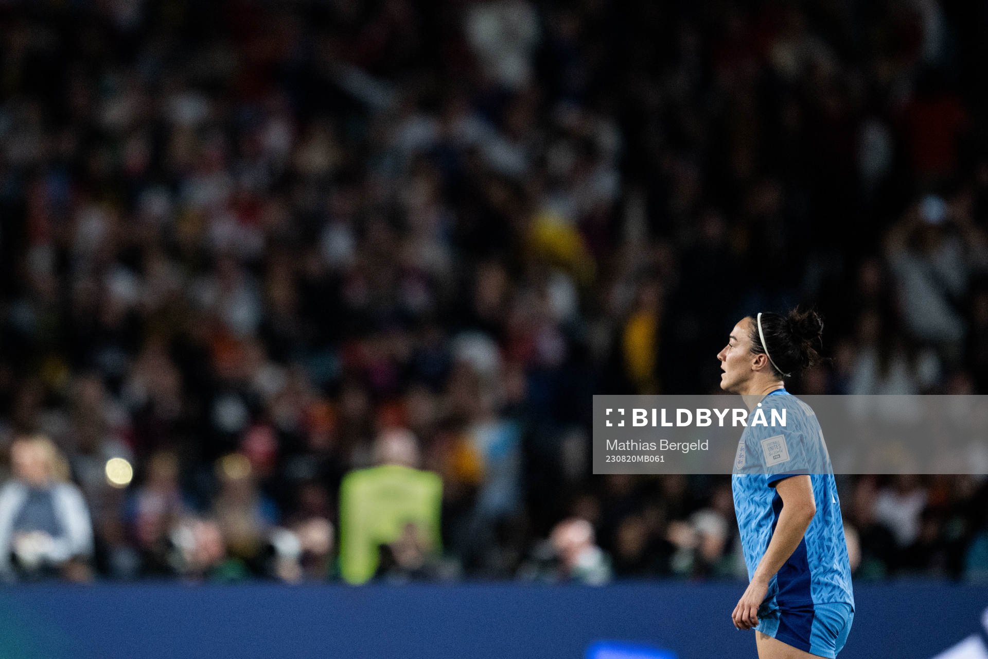 Lucy Bronze of England looks dejected
