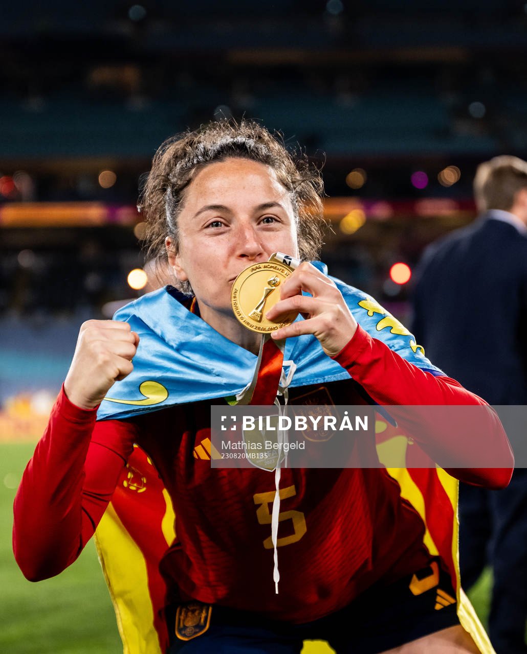 Ivana Andres of Spain celebrates after the FIFA Women's World Cup final between Spain and England on August 20, 2023 in Sydney.
