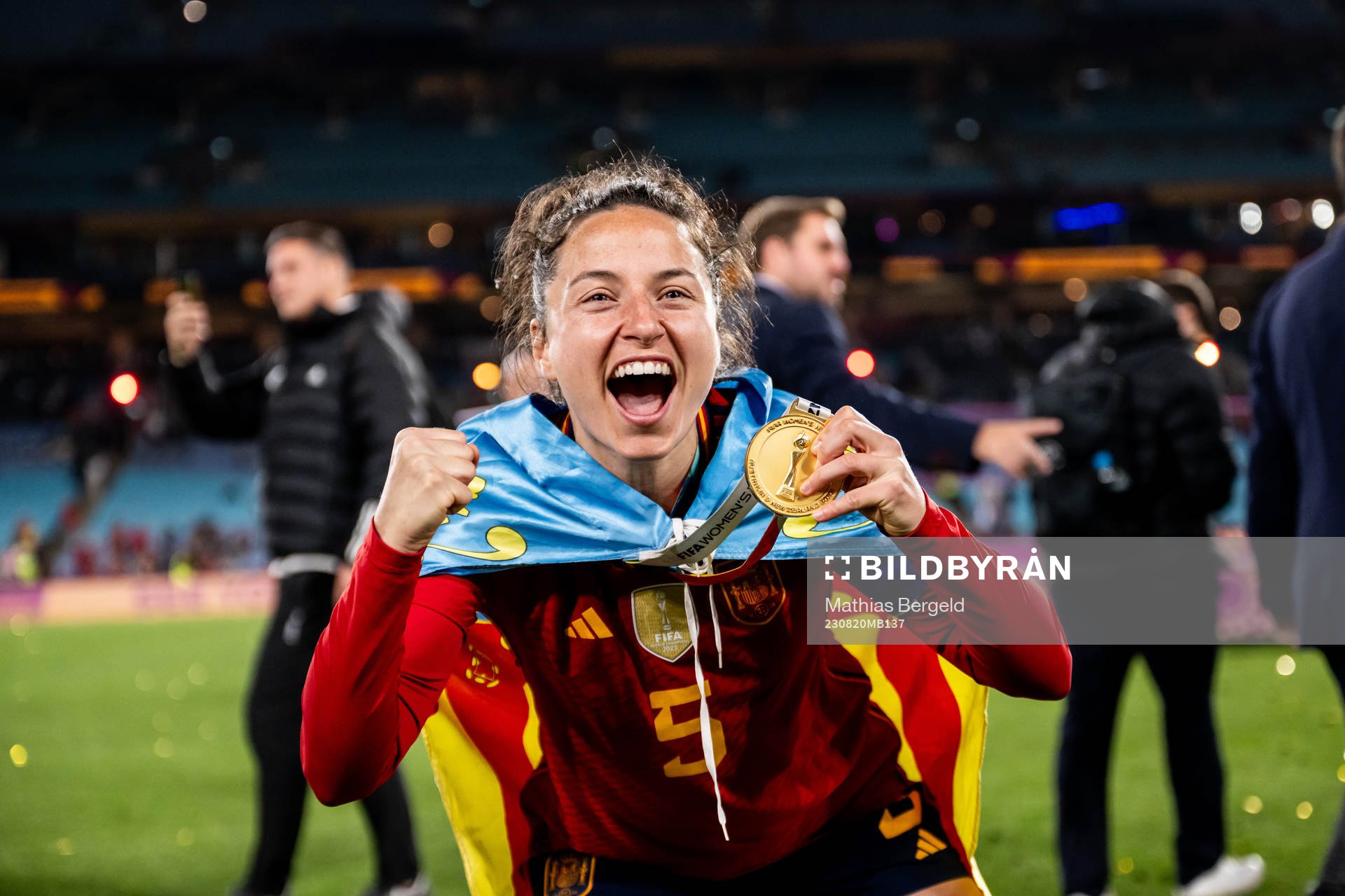 Ivana Andres of Spain celebrates