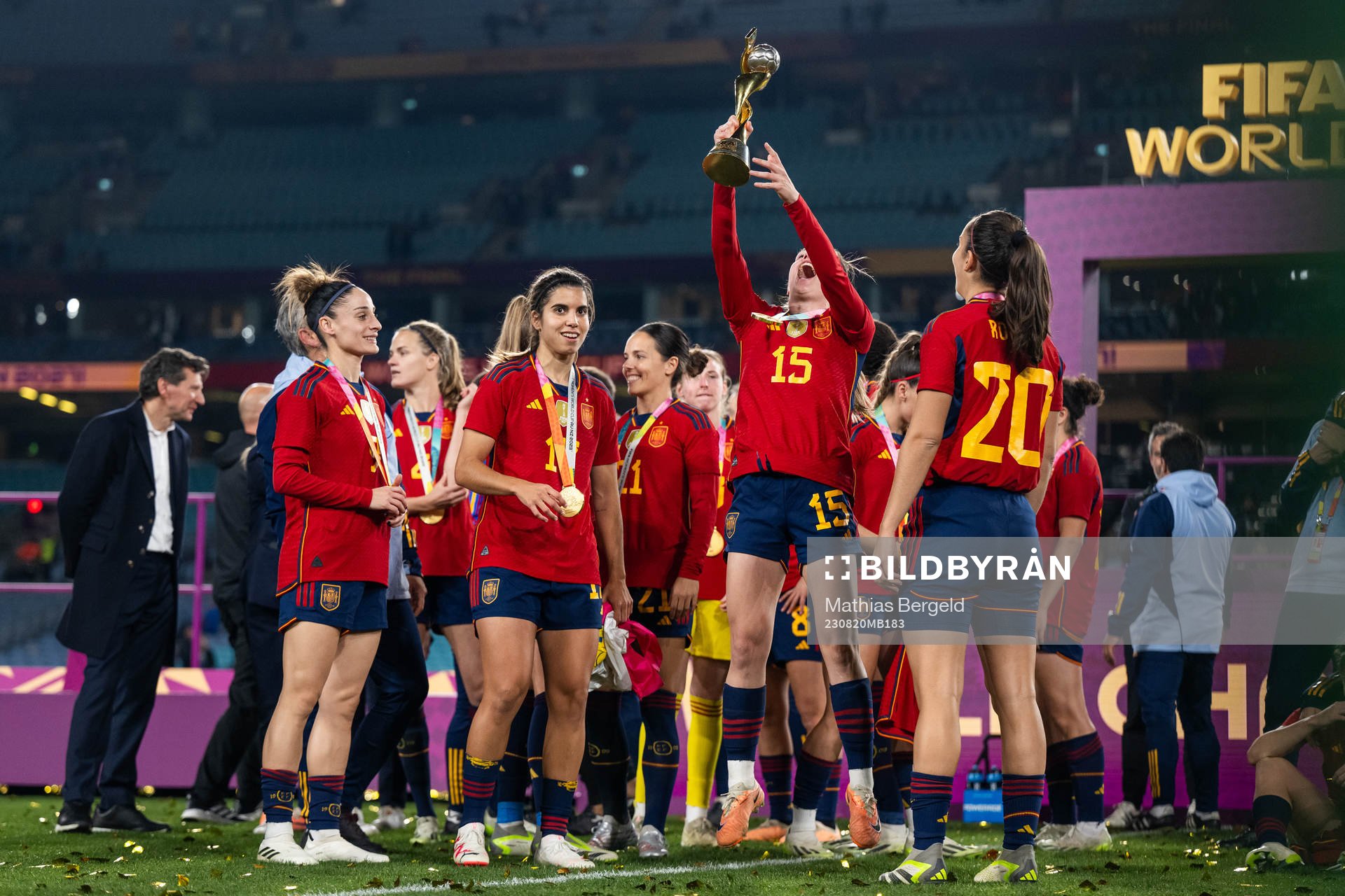 Eva Navarro of Spain celebrates with the trophy
