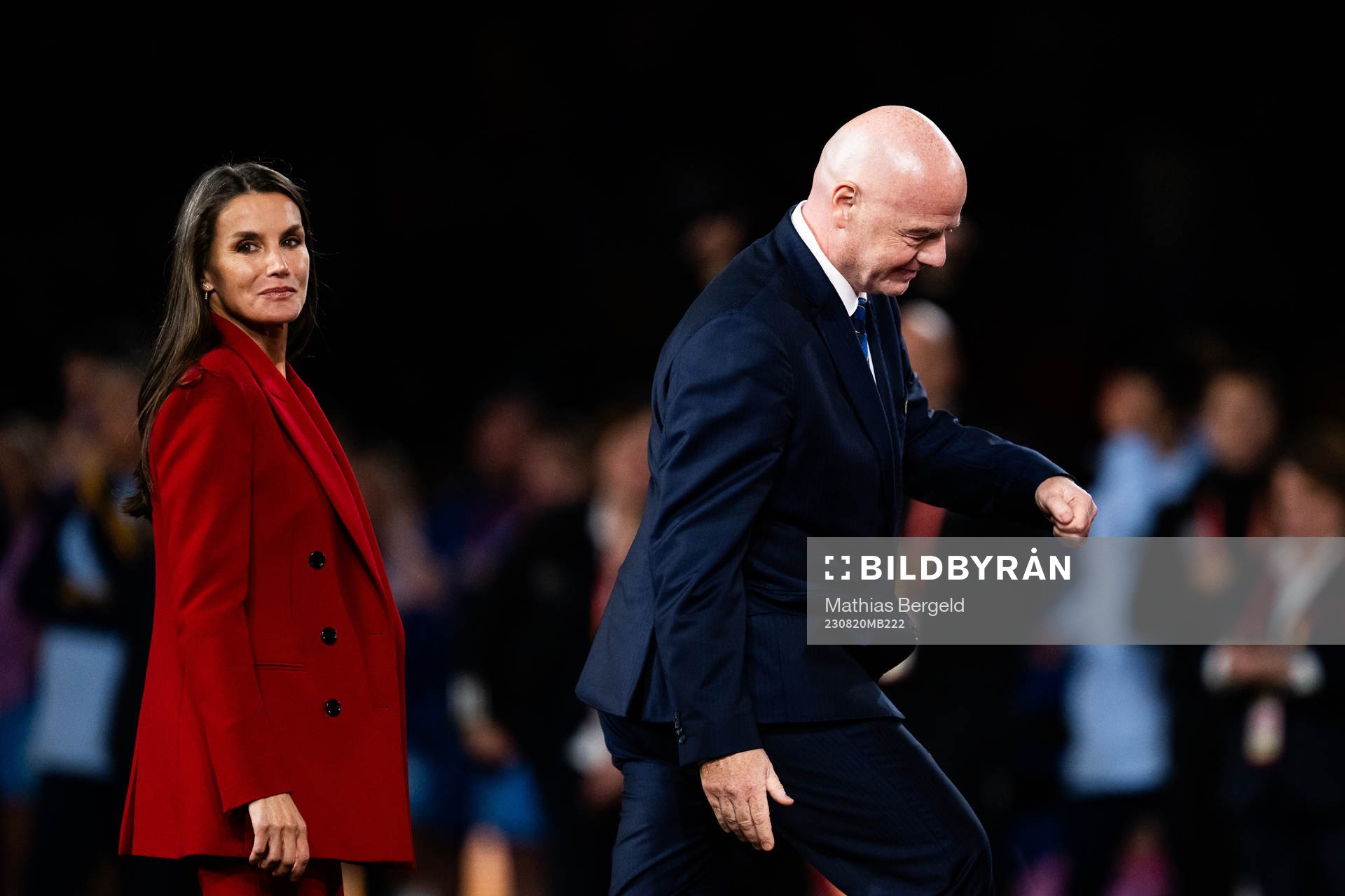 Queen Letizia of Spain and FIFA president Gianni Infantino