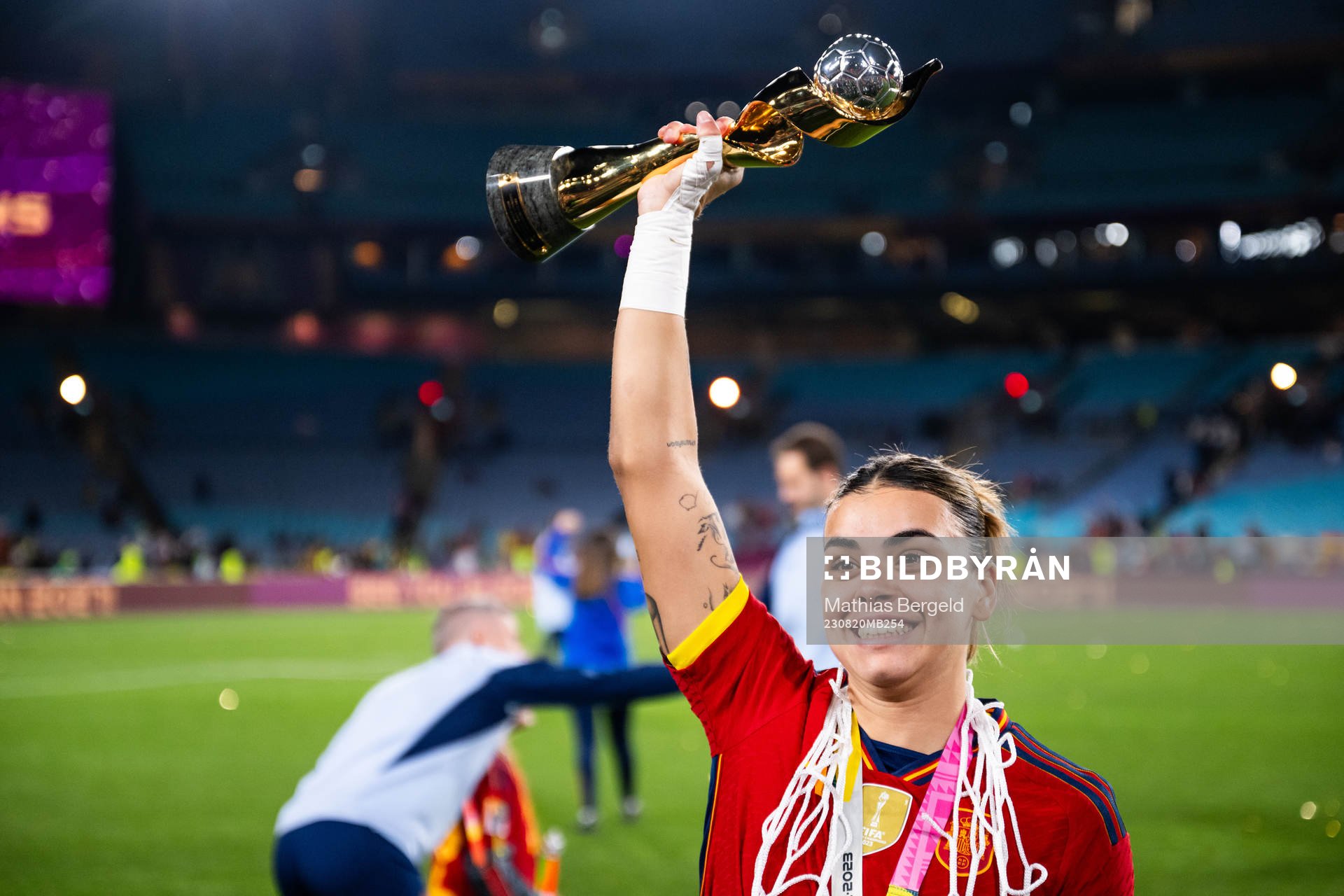 Goalkeeper Misa Rodriguez of Spain celebrates with the