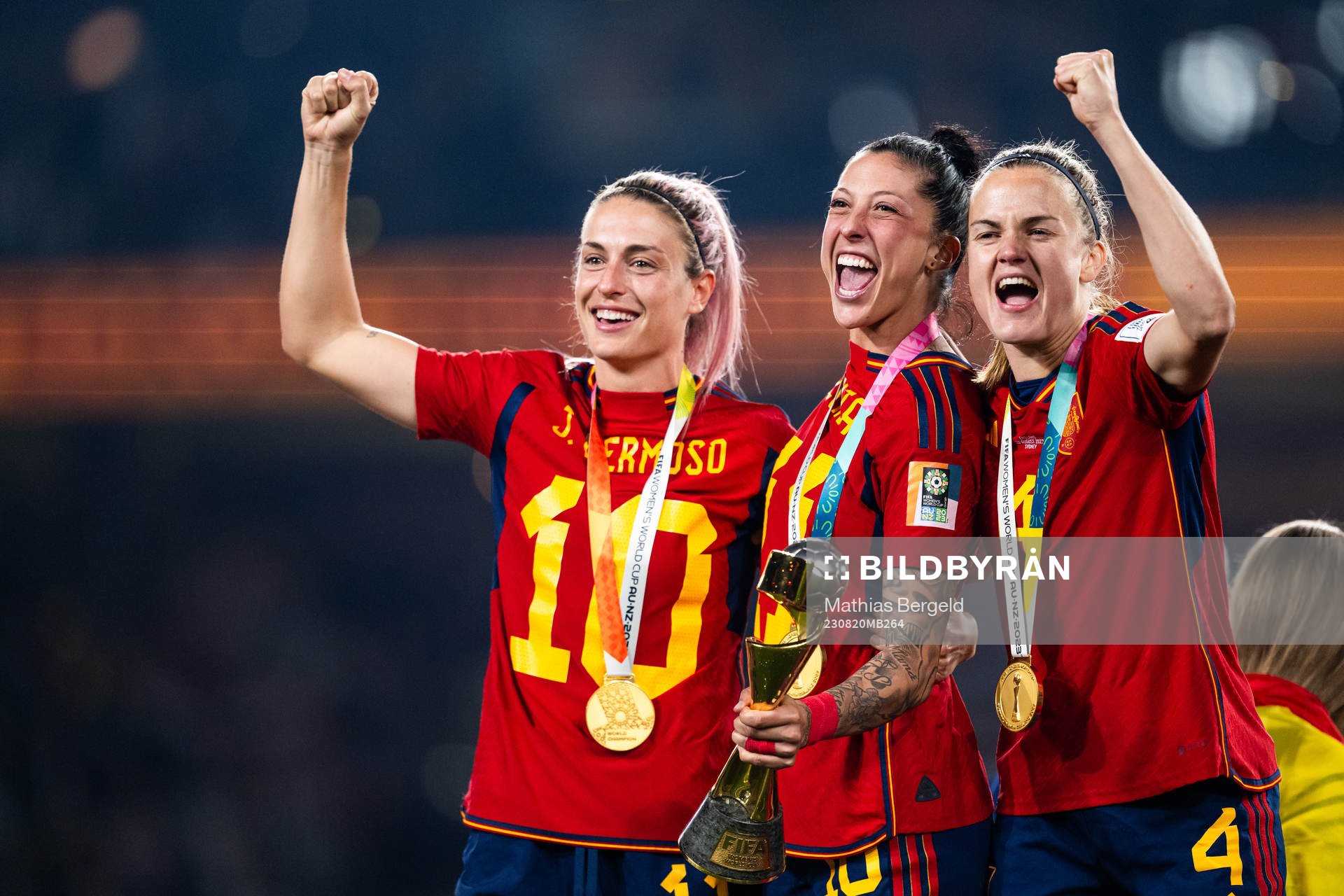 Alexia Putellas, Jennifer Hermoso and Irene Paredes of