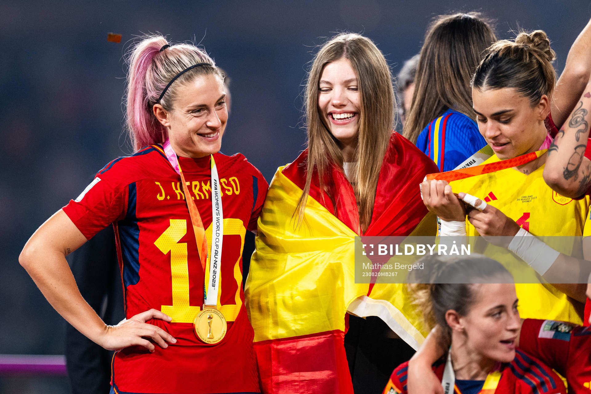 Alexia Putellas and Princess Sofia of Spain after the FIFA Women's World Cup final between Spain and England on August 20, 2023 in Sydney.