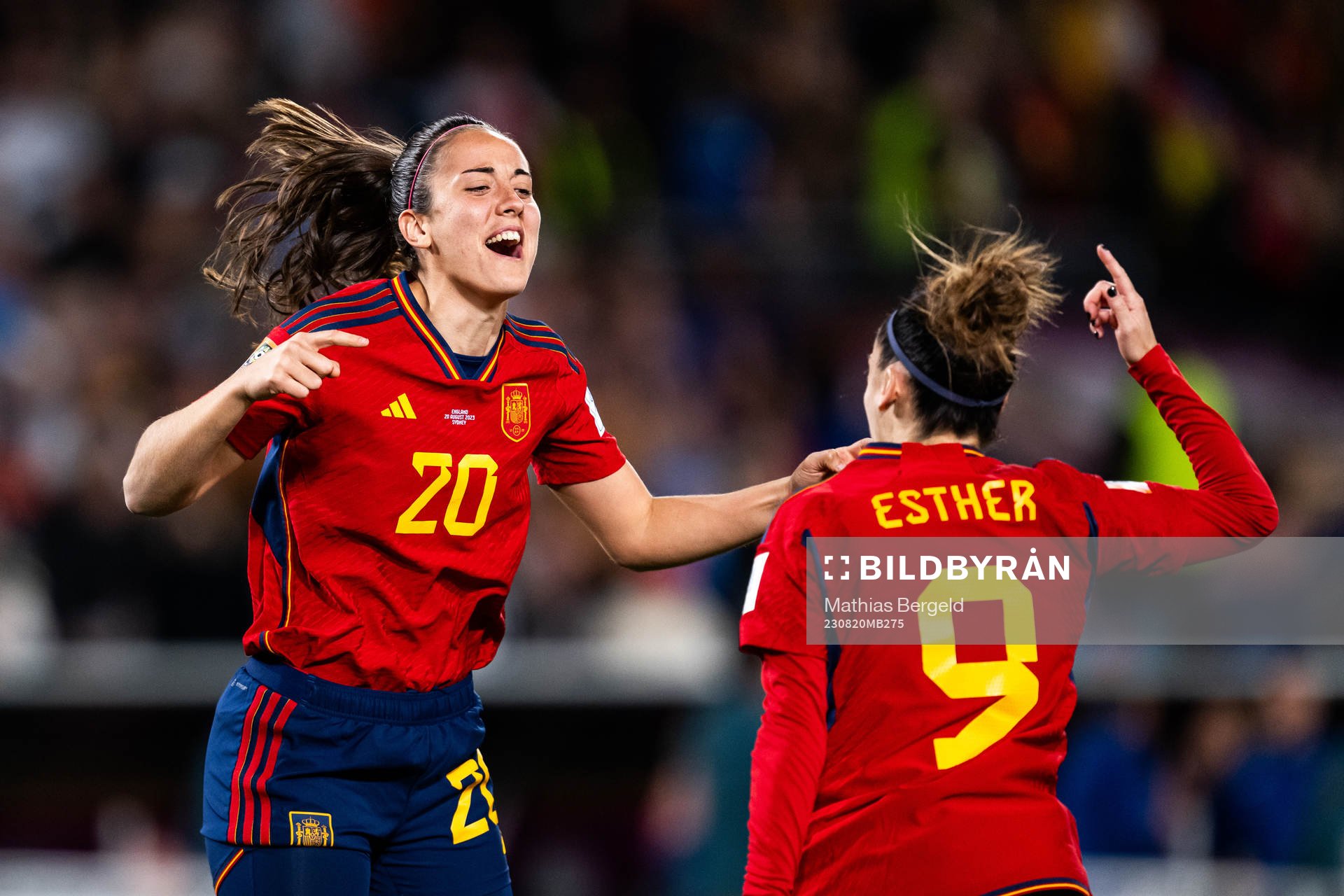 Rocia Galvez and Esther Gonzalez of Spain celebrate