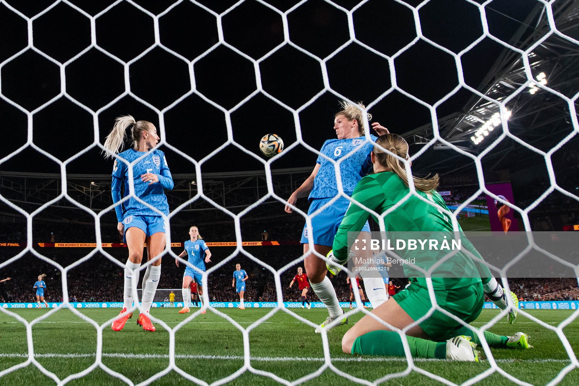 Alex Greenwood, Millie Bright and goalkeeper Mary Earps of
