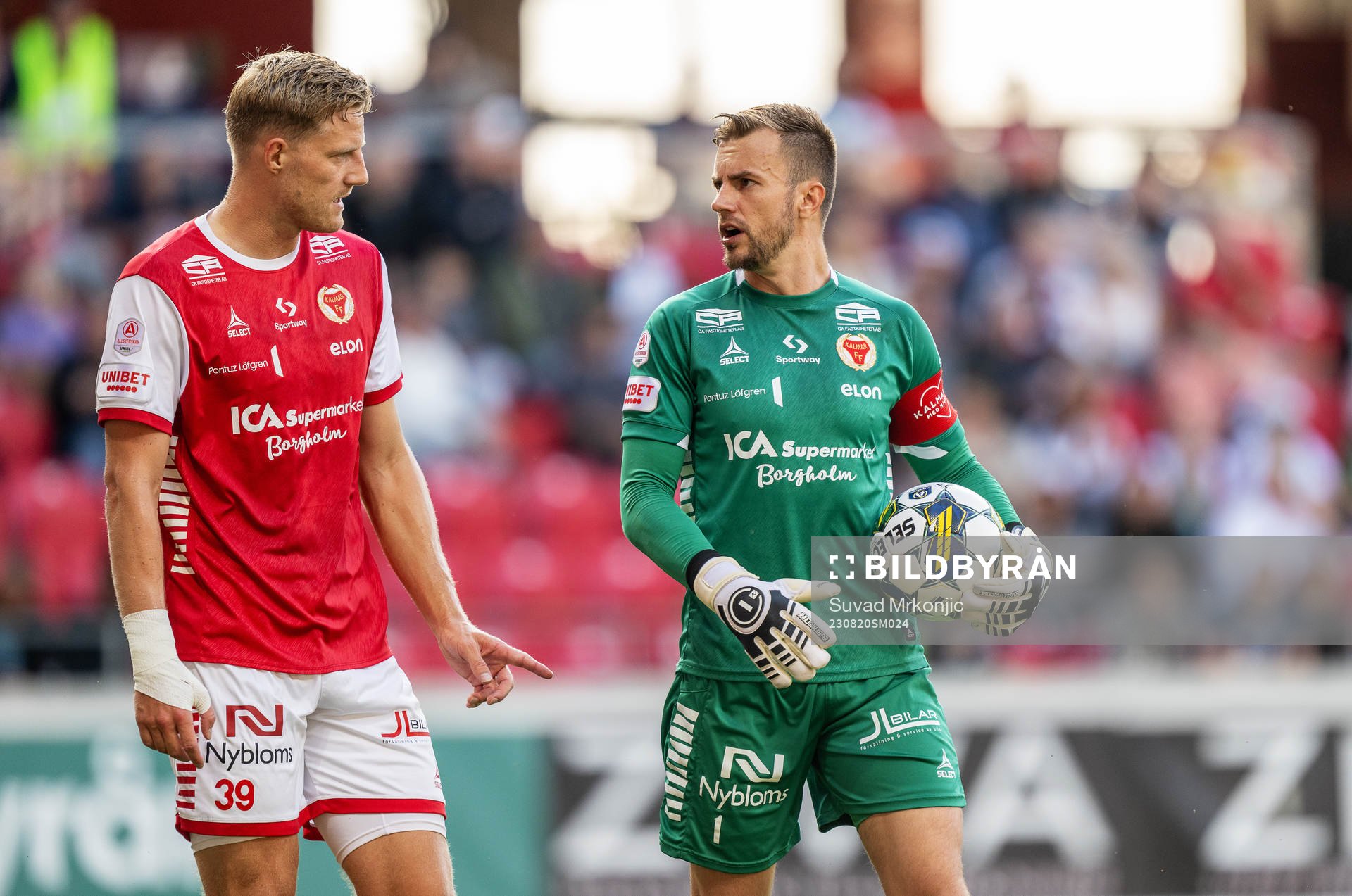 Kalmars Lars Saetra och målvakt Ricardo Friedrich