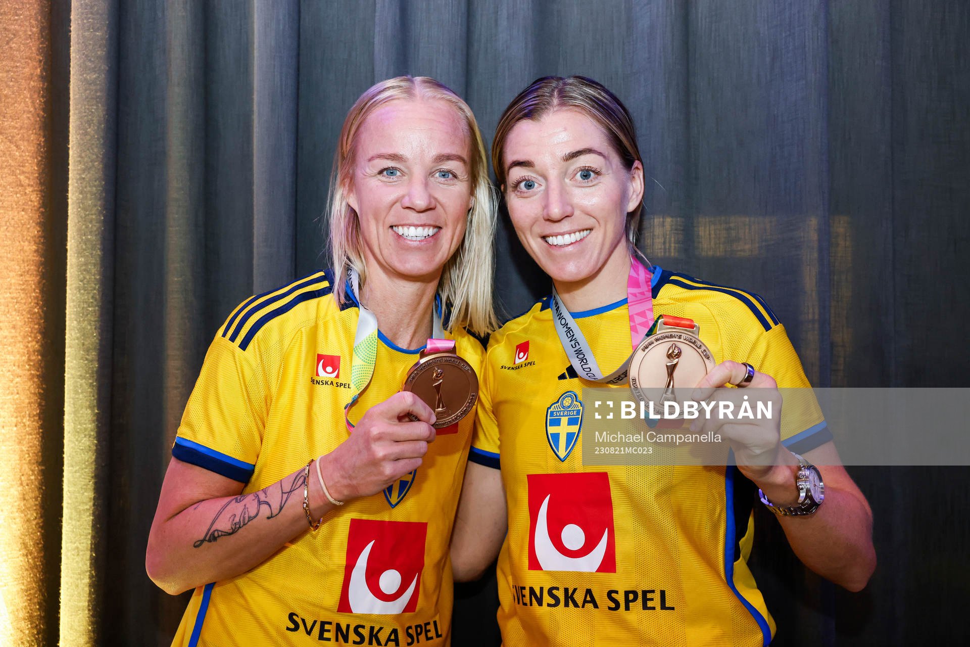 Caroline Seger and Linda Sembrant of Sweden