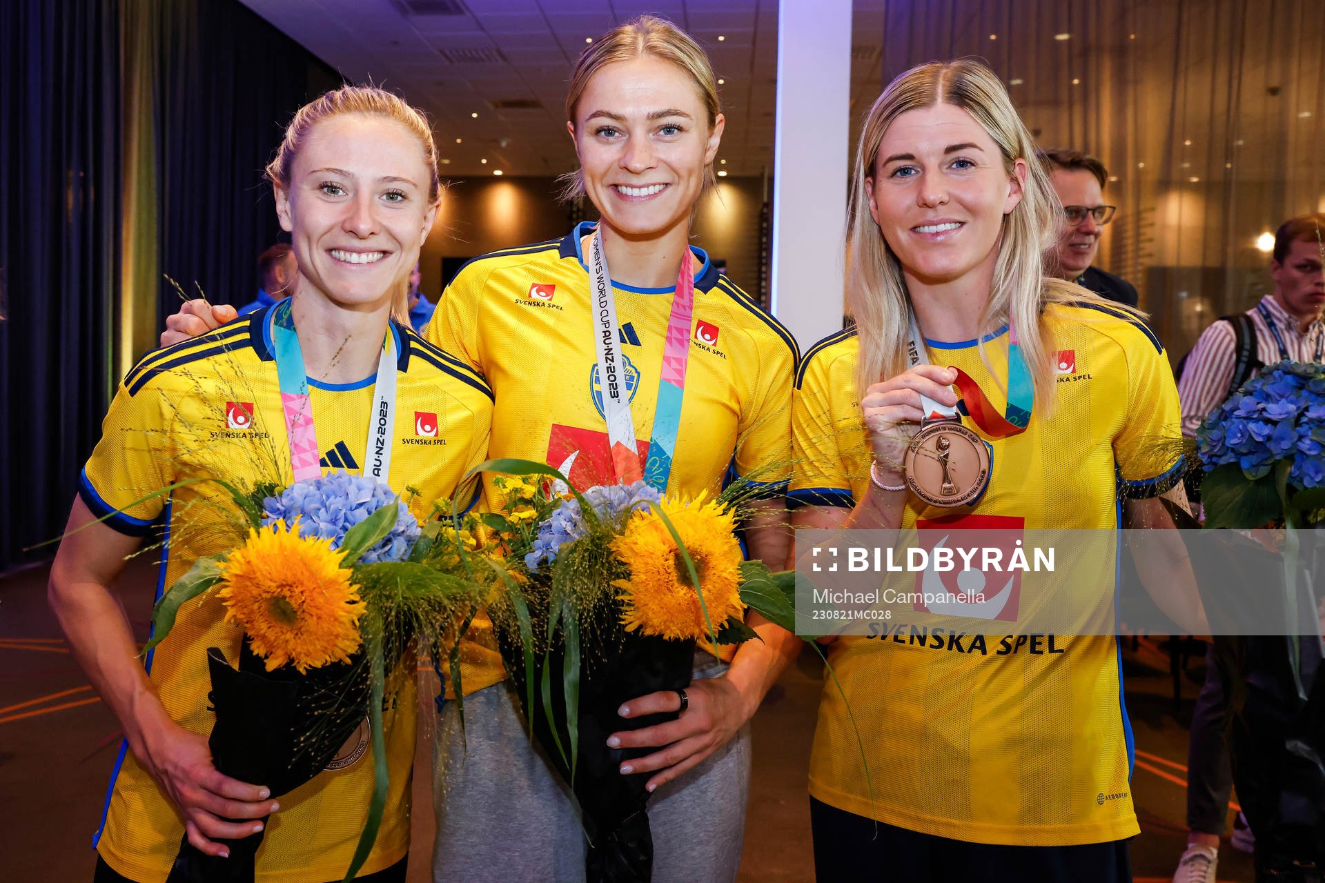 Rebecka Blomqvist, Fridolina Rolfö and Olivia Schough of
