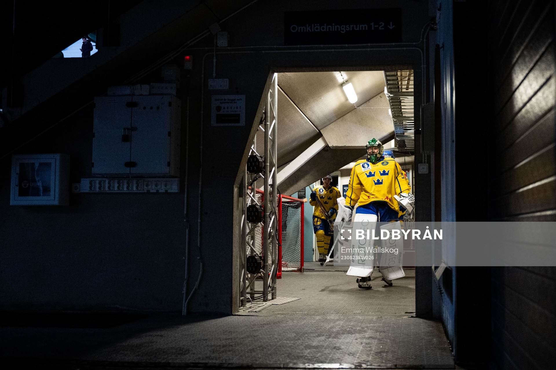 Goaltender Melker Thelin of Sweden