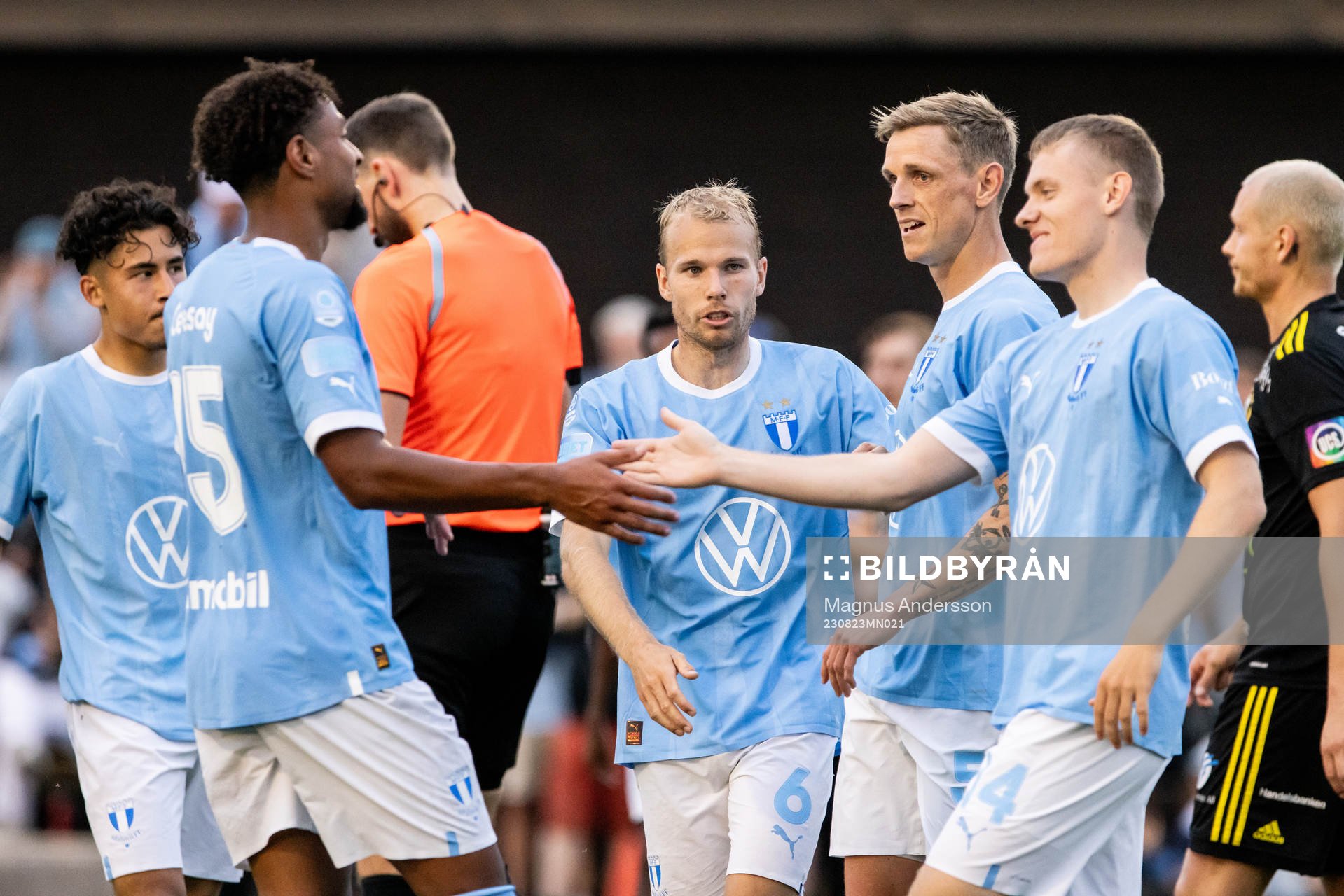 Malmö FFs Søren Rieks jublar med lagkamrater