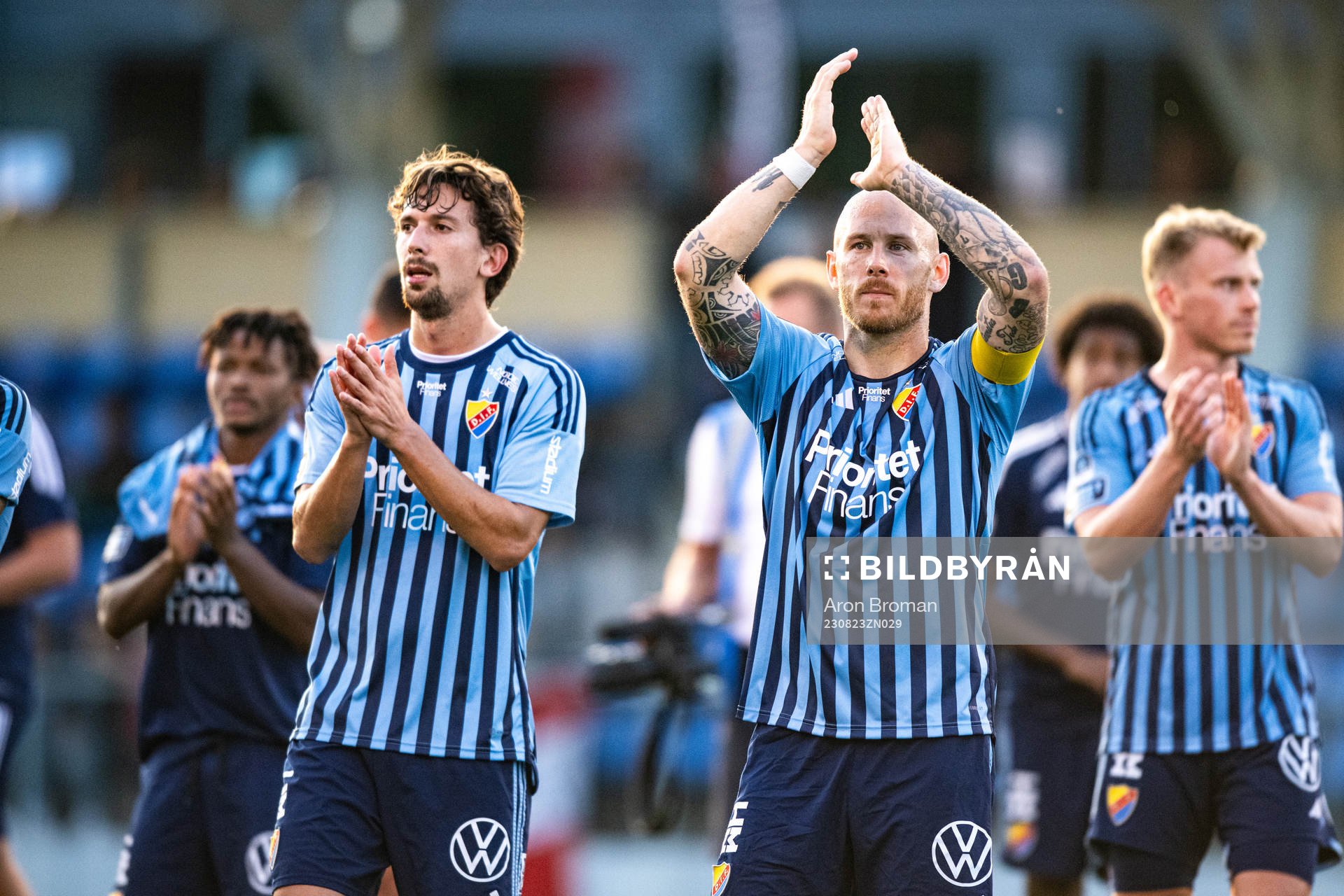 Djurgårdens Rami Kaib och Magnus Eriksson jublar