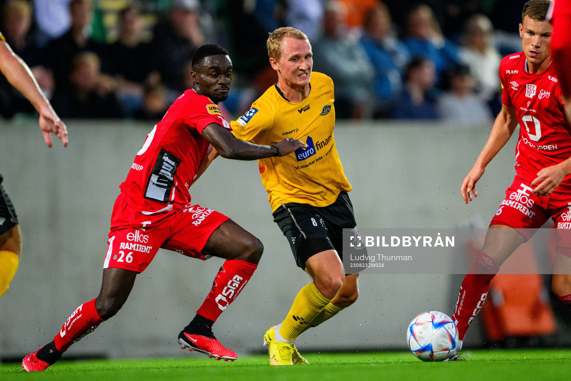 Elfsborgs Emmanuel Boateng och Lunds BKs André Kamp