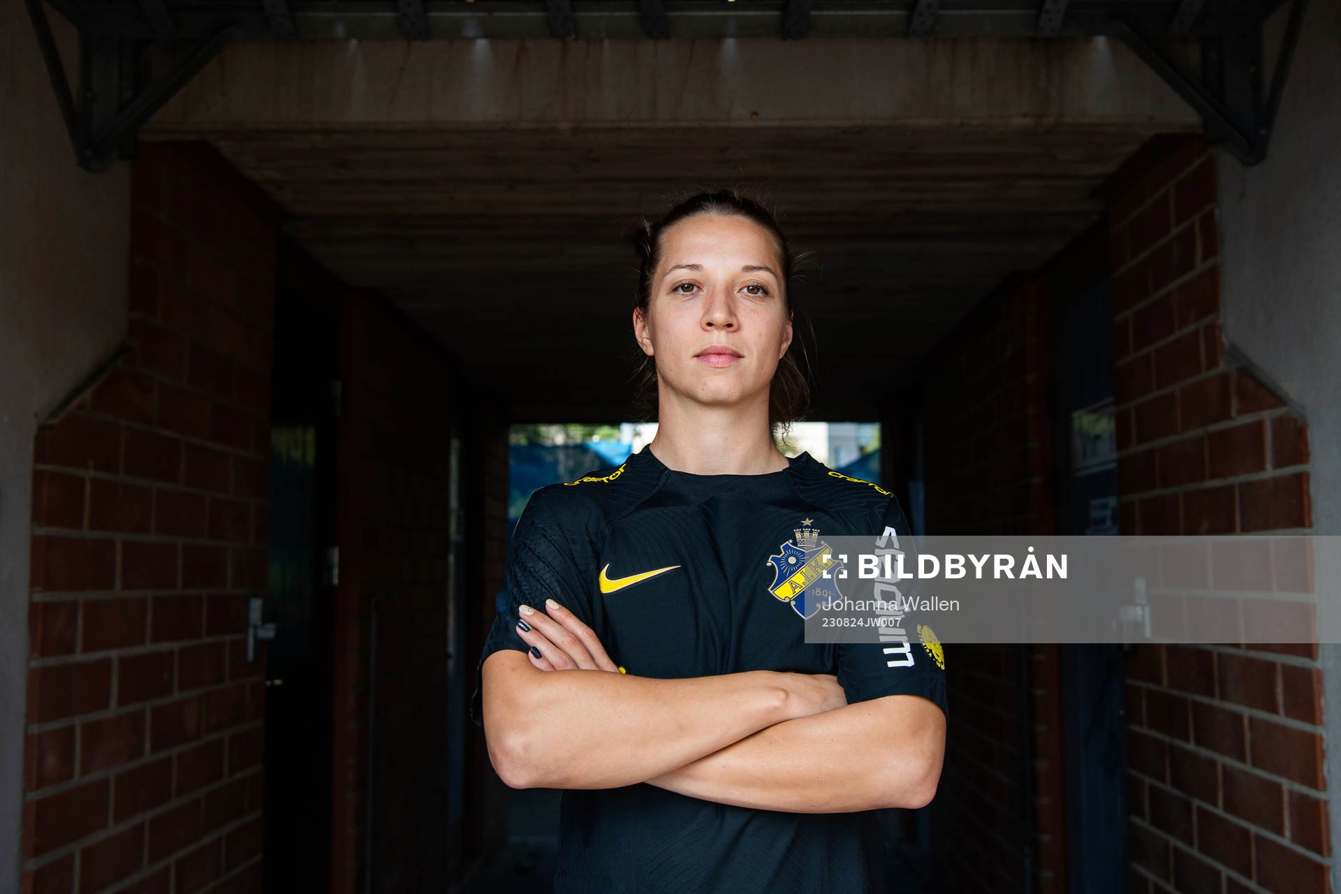 Patricia Fischerova poserar för ett porträtt i samband med att hon presenteras som ett nyförvärv av AIK den 24 augusti 2023 i Stockholm. 