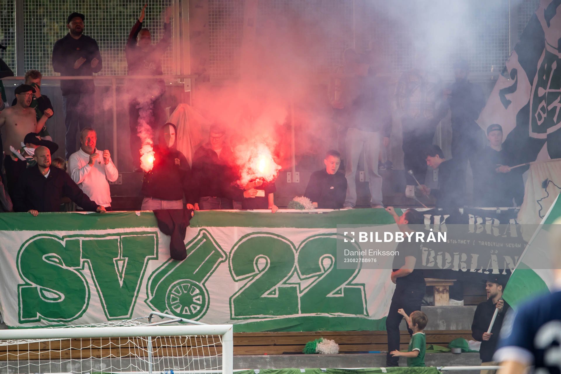 Brages fansenunder fotbollsmatchen i Superettan mellan
