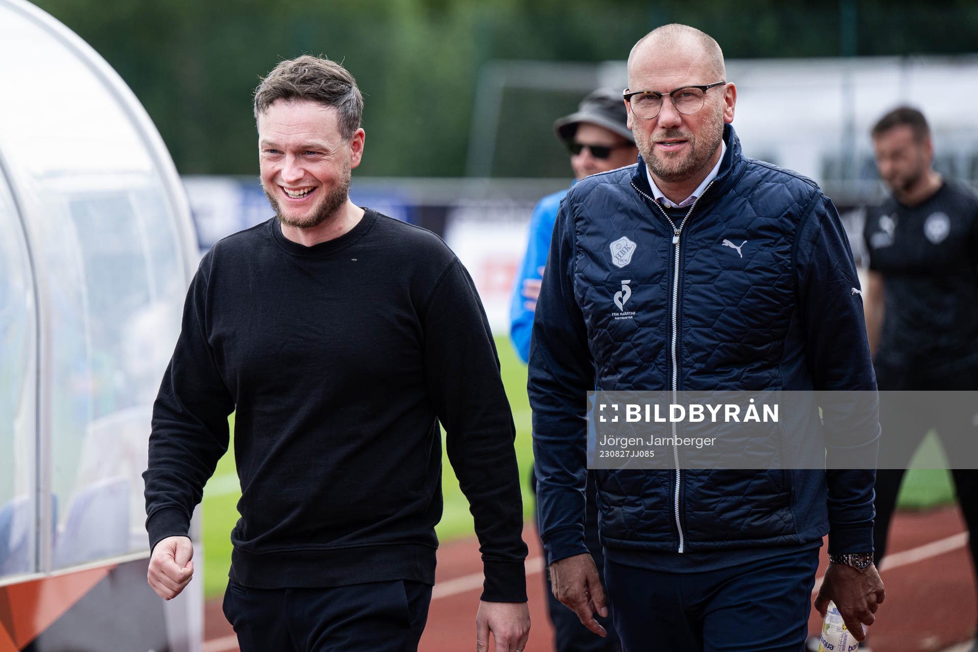 Värnamos tränare Kim Hellberg och Halmstads tränare