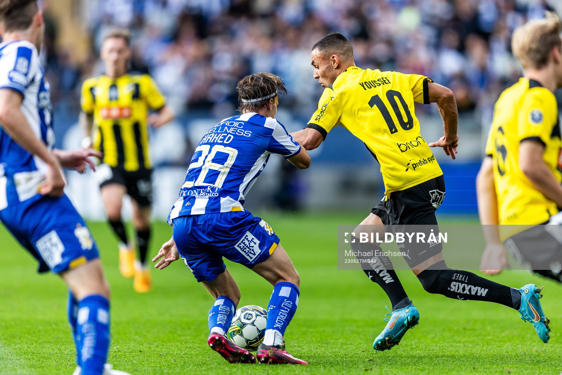 IFK Göteborgs Lucas Kåhed och Häckens Ali Youssef