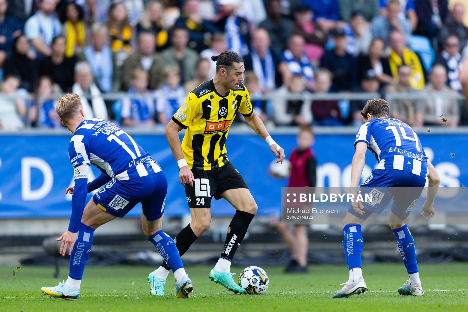 IFK Göteborgs Oscar Wendt och Gustaf Norlin mot Häckens