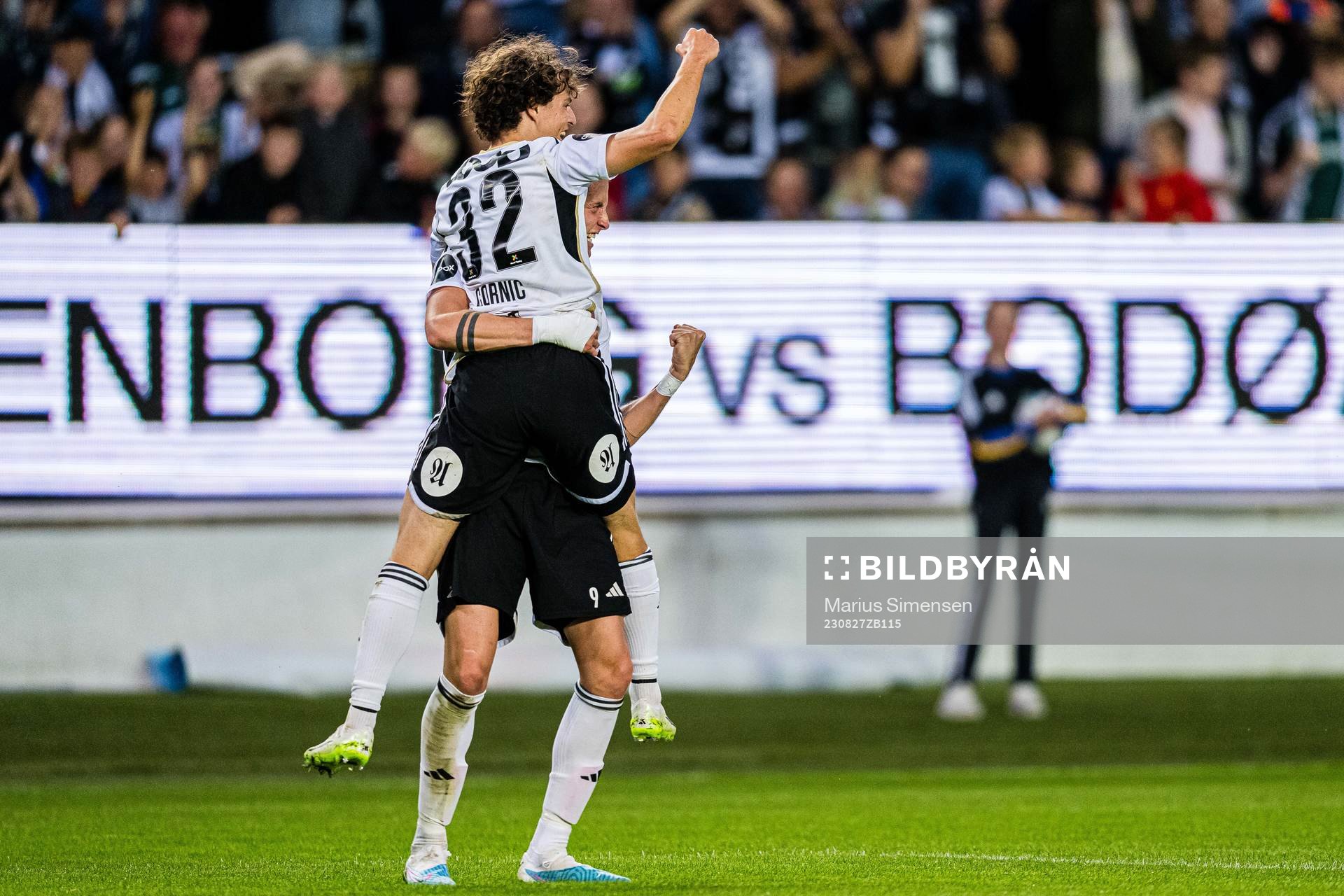 Leo Erik Jean Cornic of Rosenborg celebrates after scoring the 4-0 goal during the Eliteserien match between Rosenborg and Aalesund on August 27, 2023 in Trondheim.