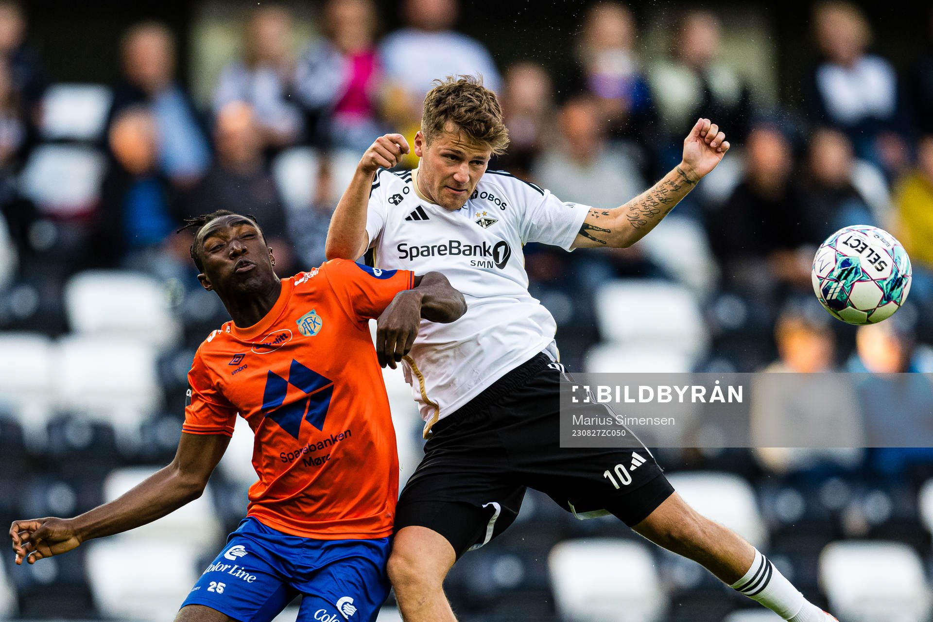 John Kitolano of Aalesund and Carl Johan Holse of Rosenborg
