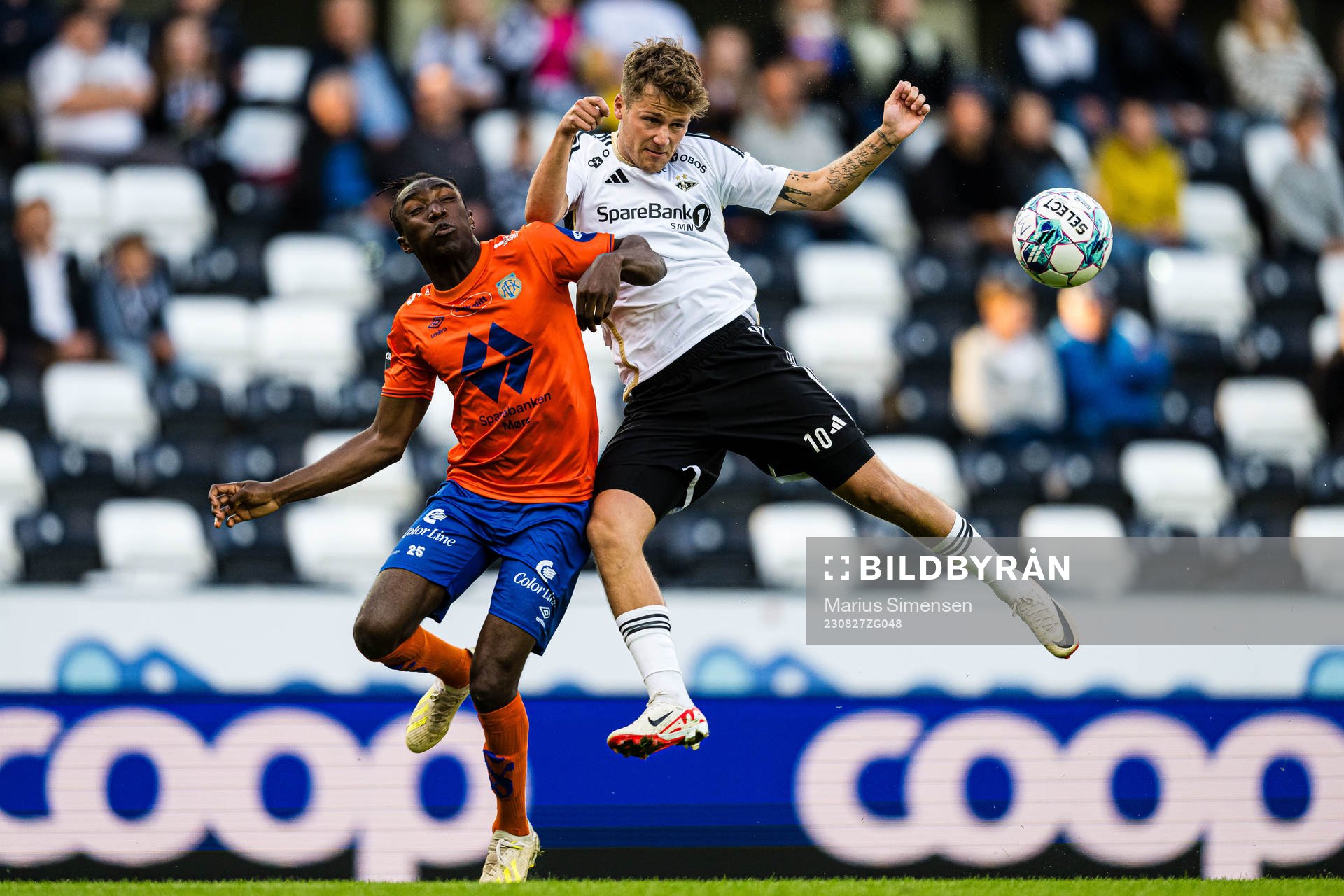 John Kitolano of Aalesund and Carl Johan Holse of Rosenborg