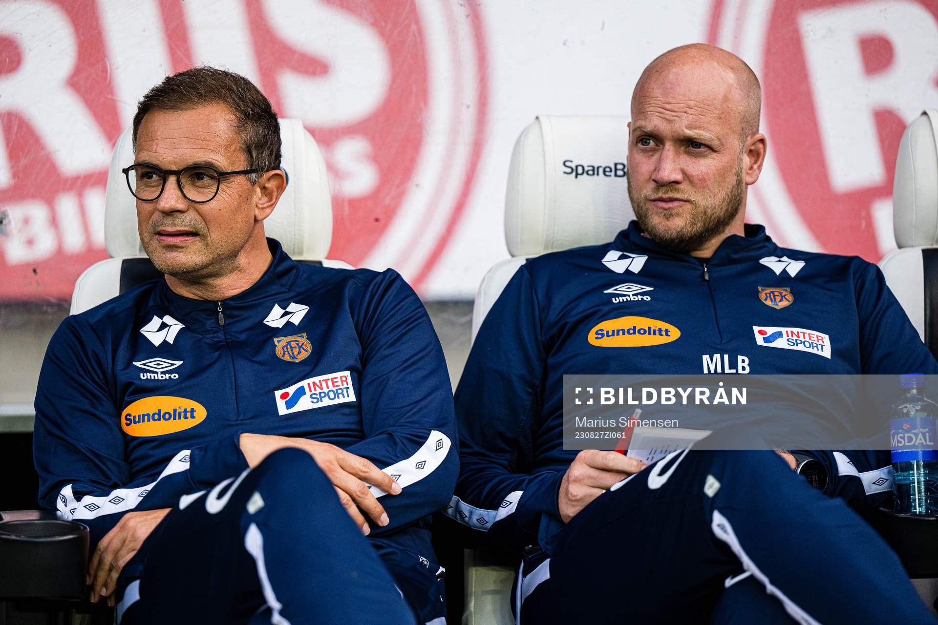 Christian Johnsen, head coach of Aalesund, and Marius Bøe,