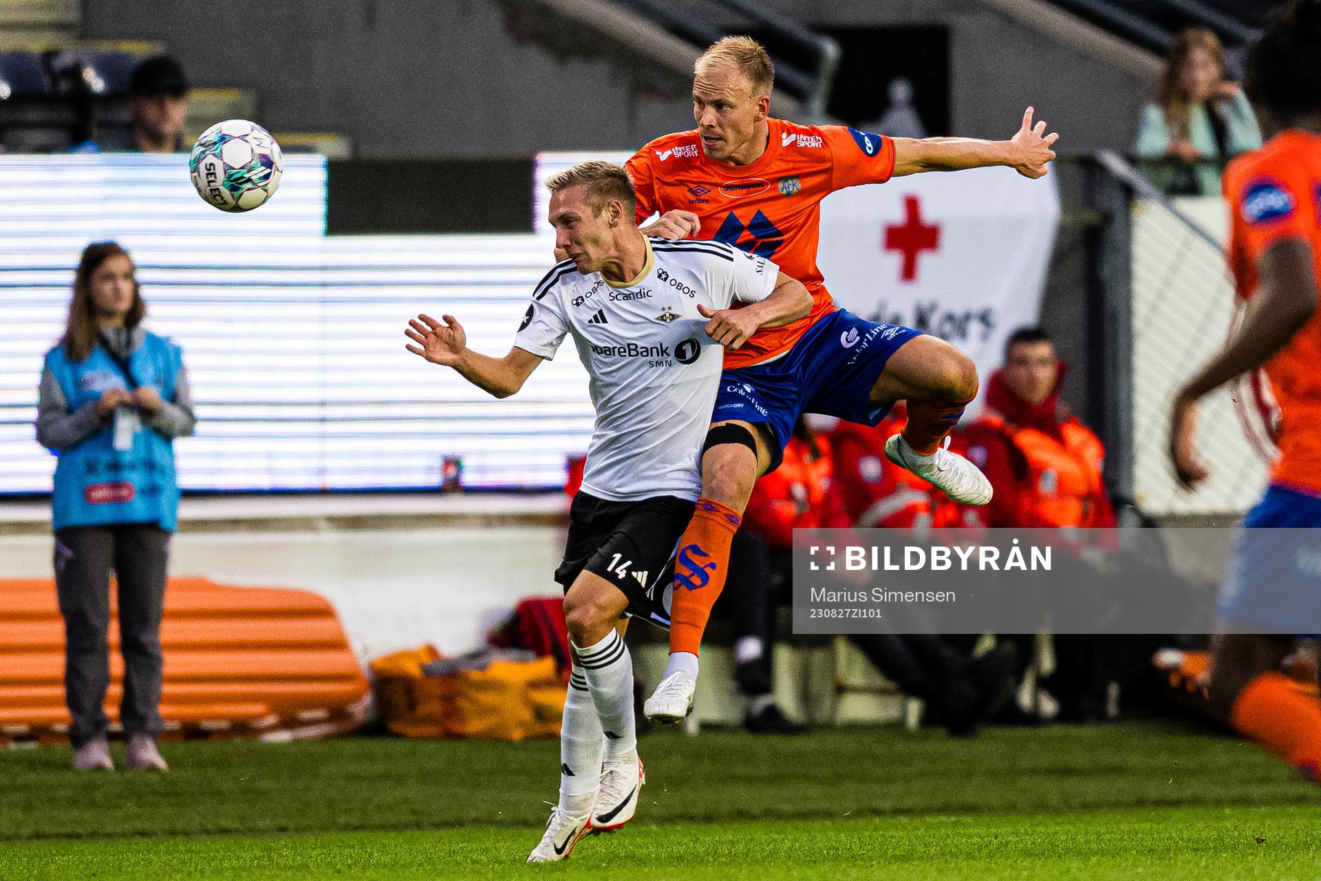 Emil Frederiksen of Rosenborg and Martin Ramsland of